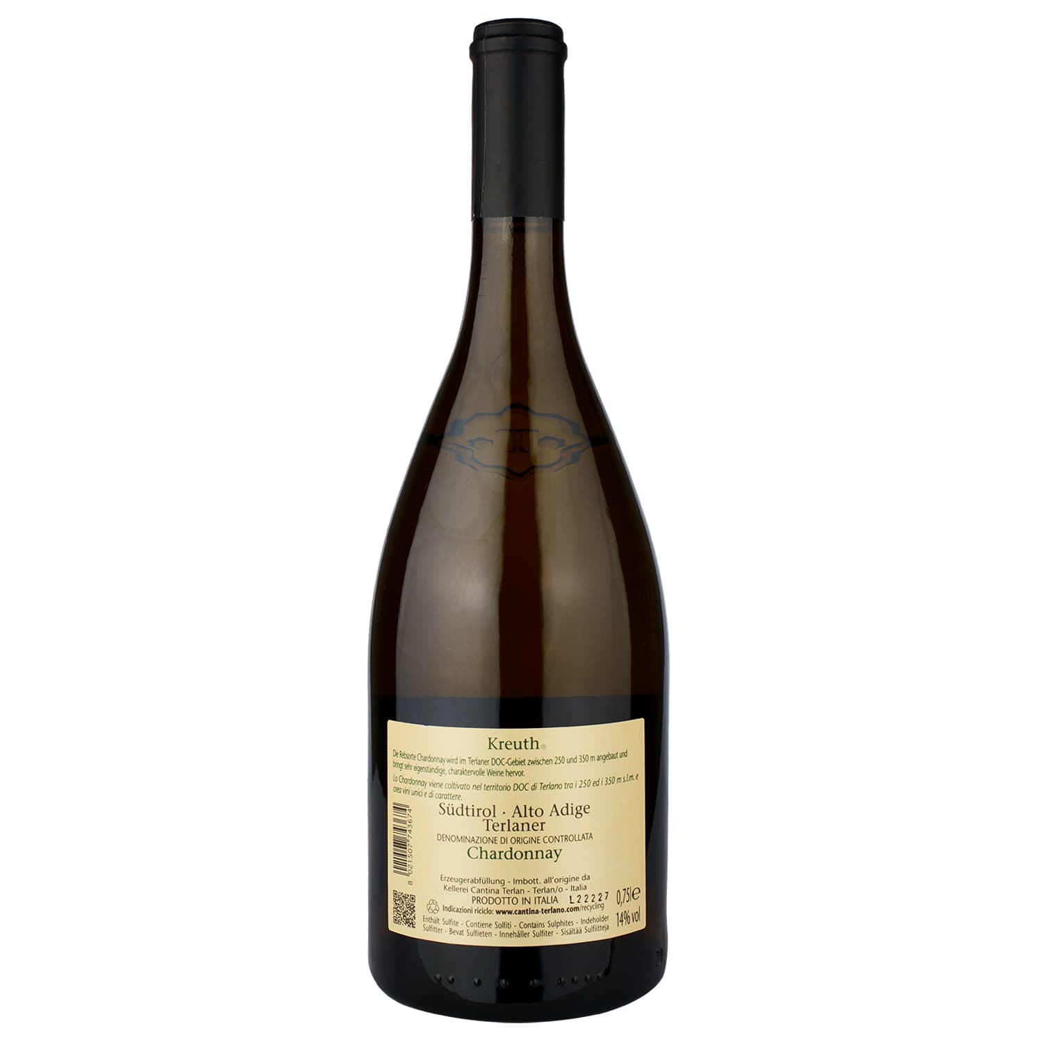 Вино Cantina Terlano Chardonnay Kreuth, біле, сухе, 0,75 л (13534)