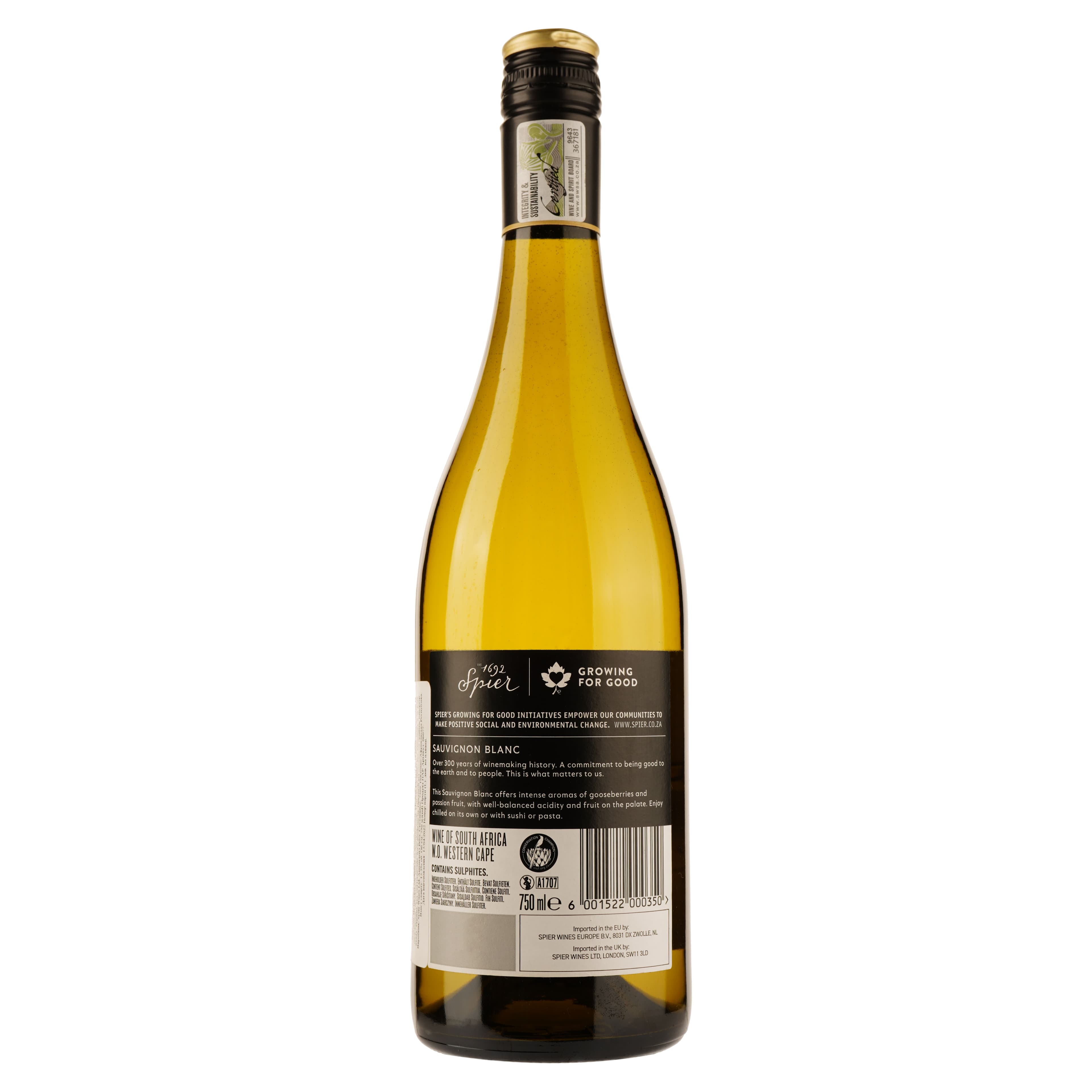 Вино Spier Wines Sauvignon Blanc Spier Signature, біле, сухе, 0,75 л