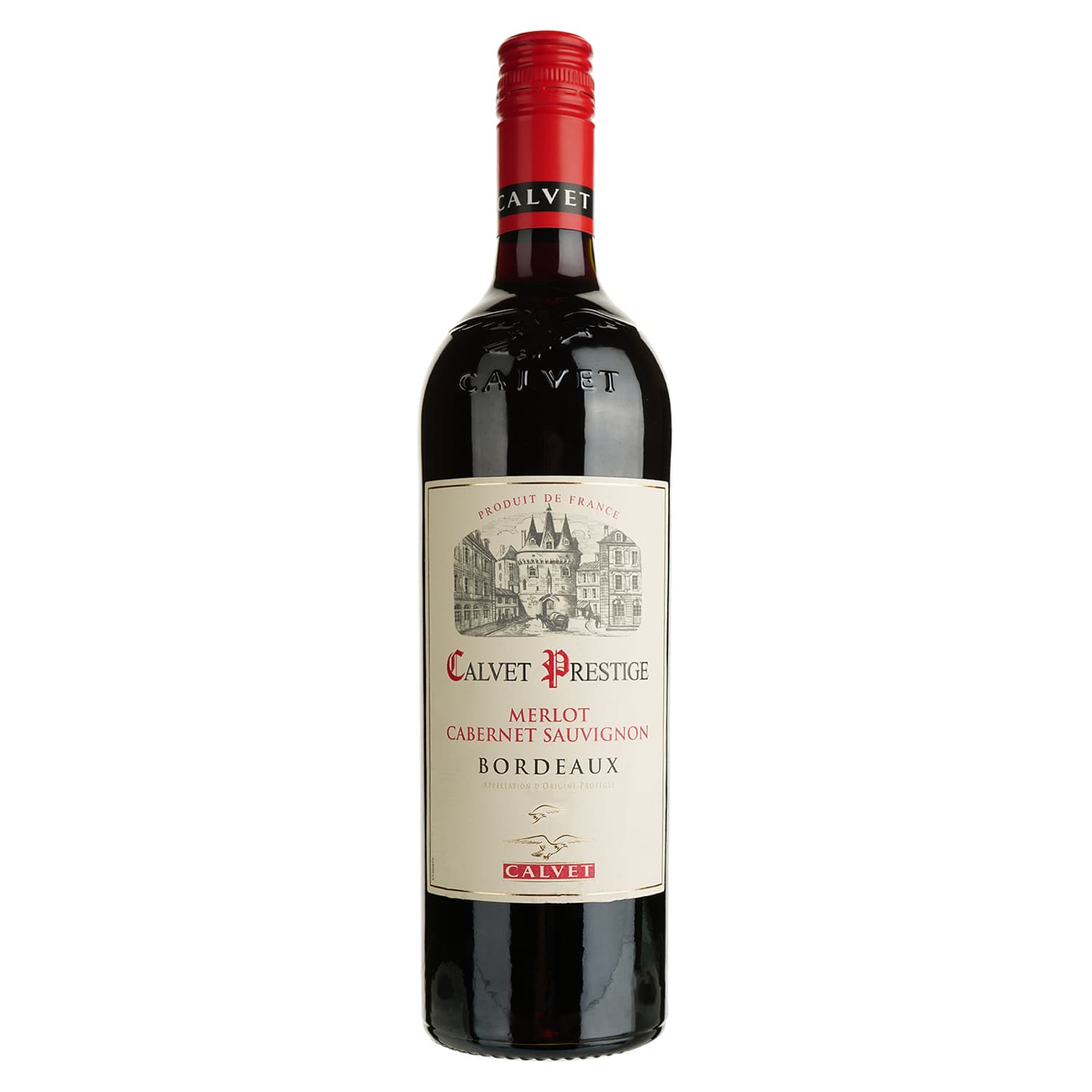 Вино Calvet Prestige Merlot Cabernet Sauvignon Bordeaux AOC червоне сухе 0.75 л