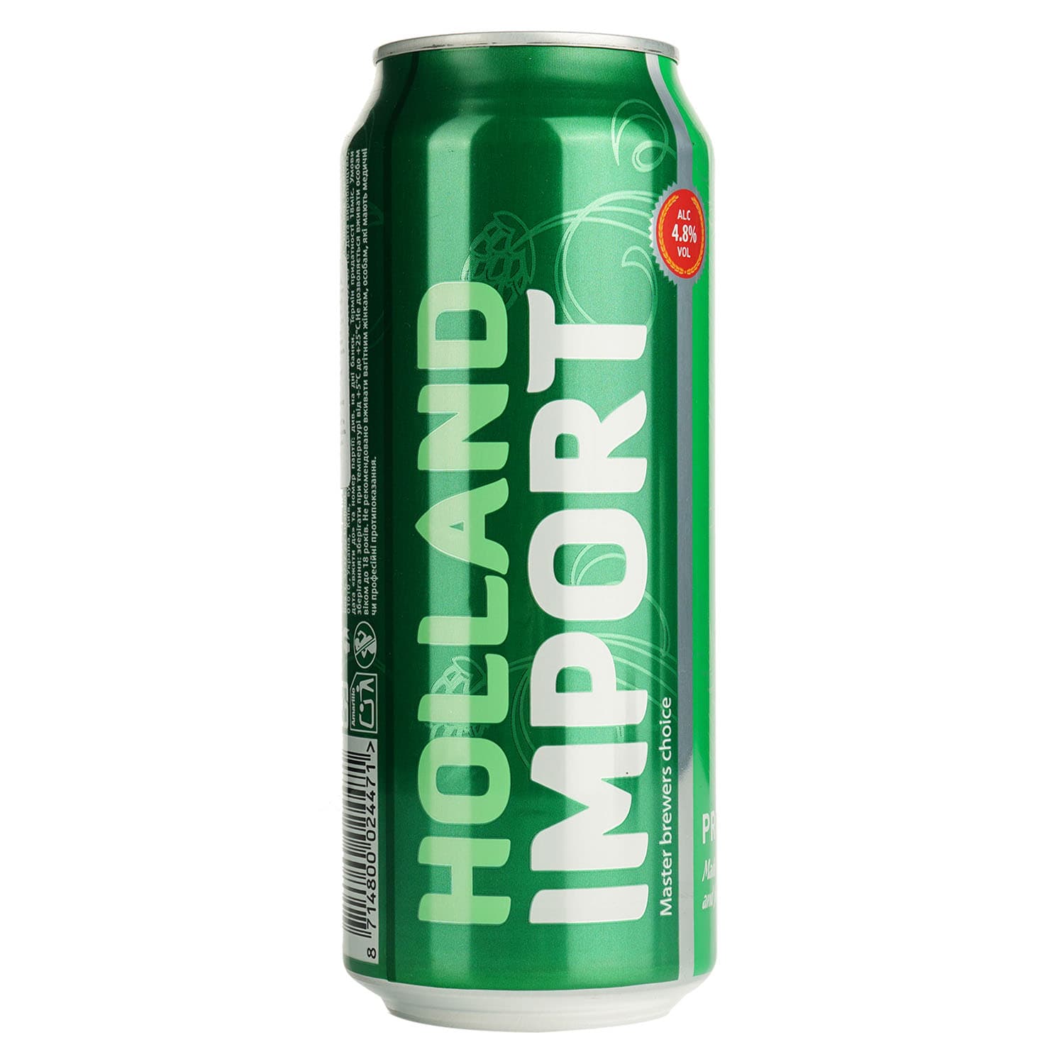 Пиво Holland Import, світле, фільтроване, 4,8%, з/б, 0,5 л