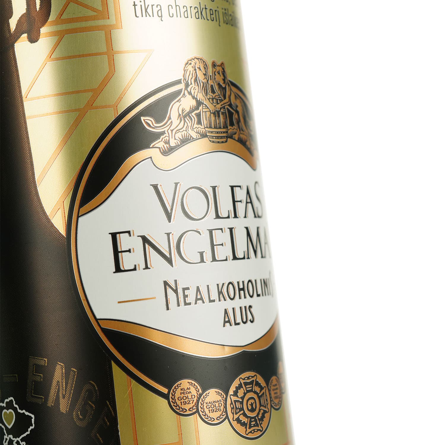 Пиво безалкогольне Volfas Engelman Lager світле, з/б, 0.568 л