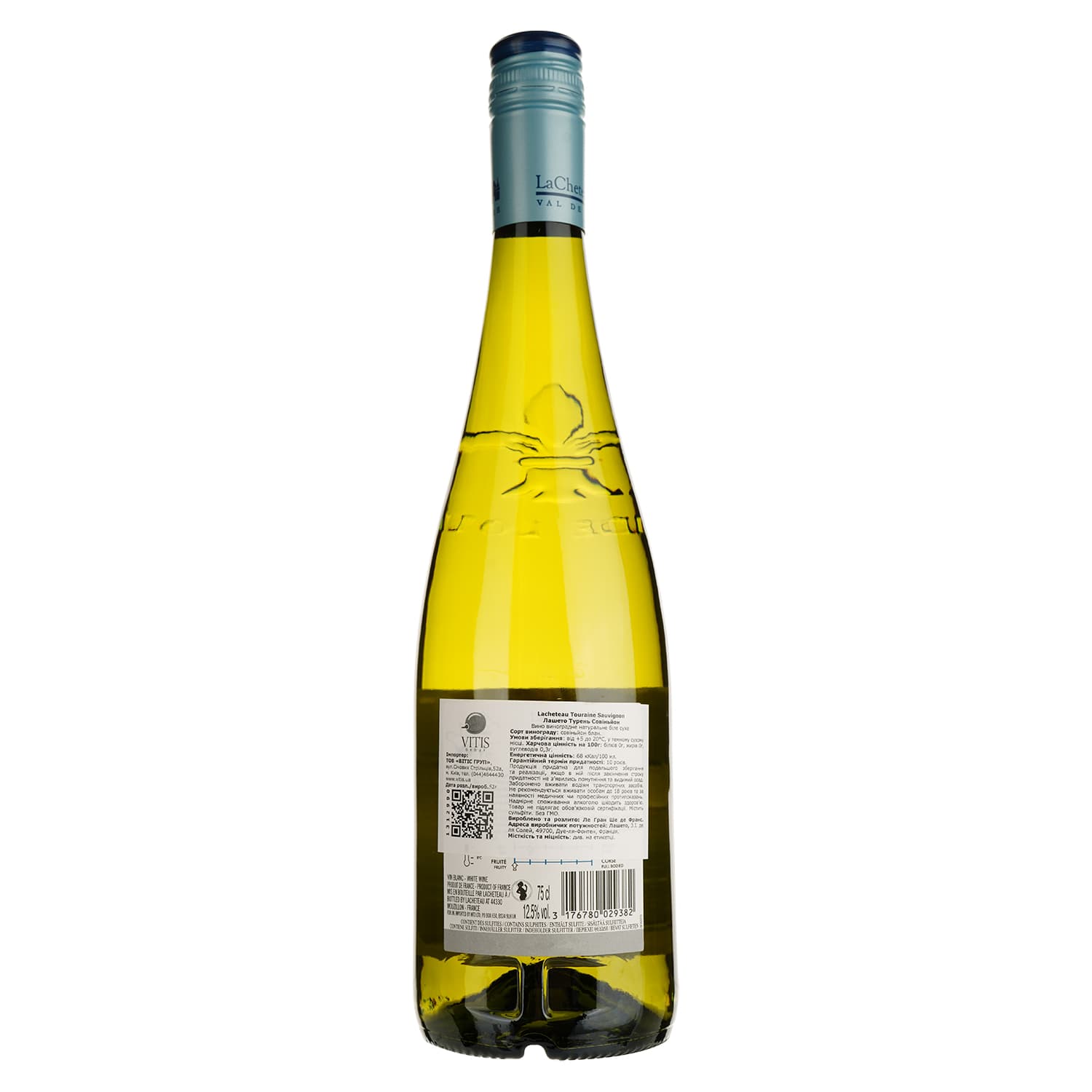 Вино LaCheteau Touraine Sauvignon, біле, сухе, 12,5%, 0,75 л (1312990)