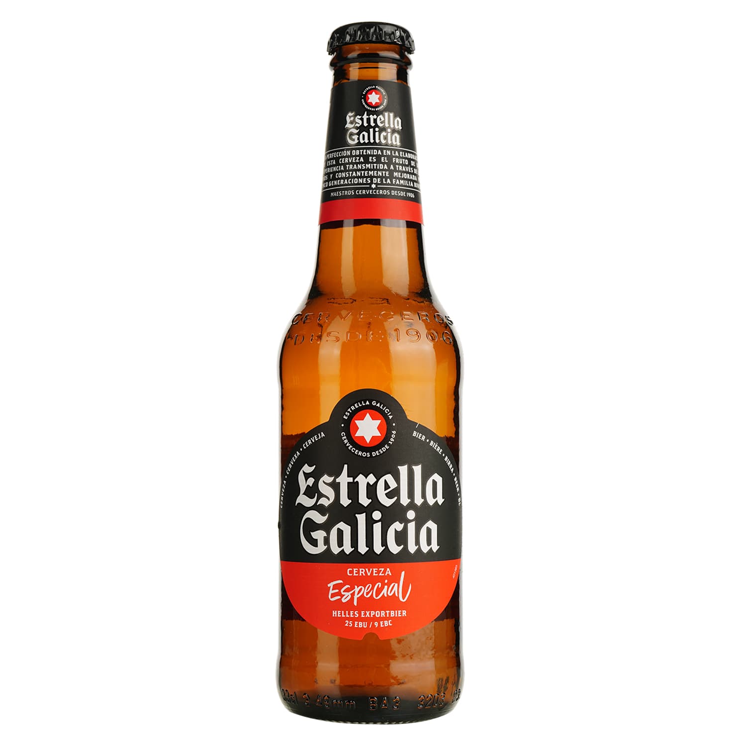 Набір пива Estrella Galicia Especial світле 5.5% 1.98 л (0.33 л x 6 шт.) + келих в подарунковій упаковці