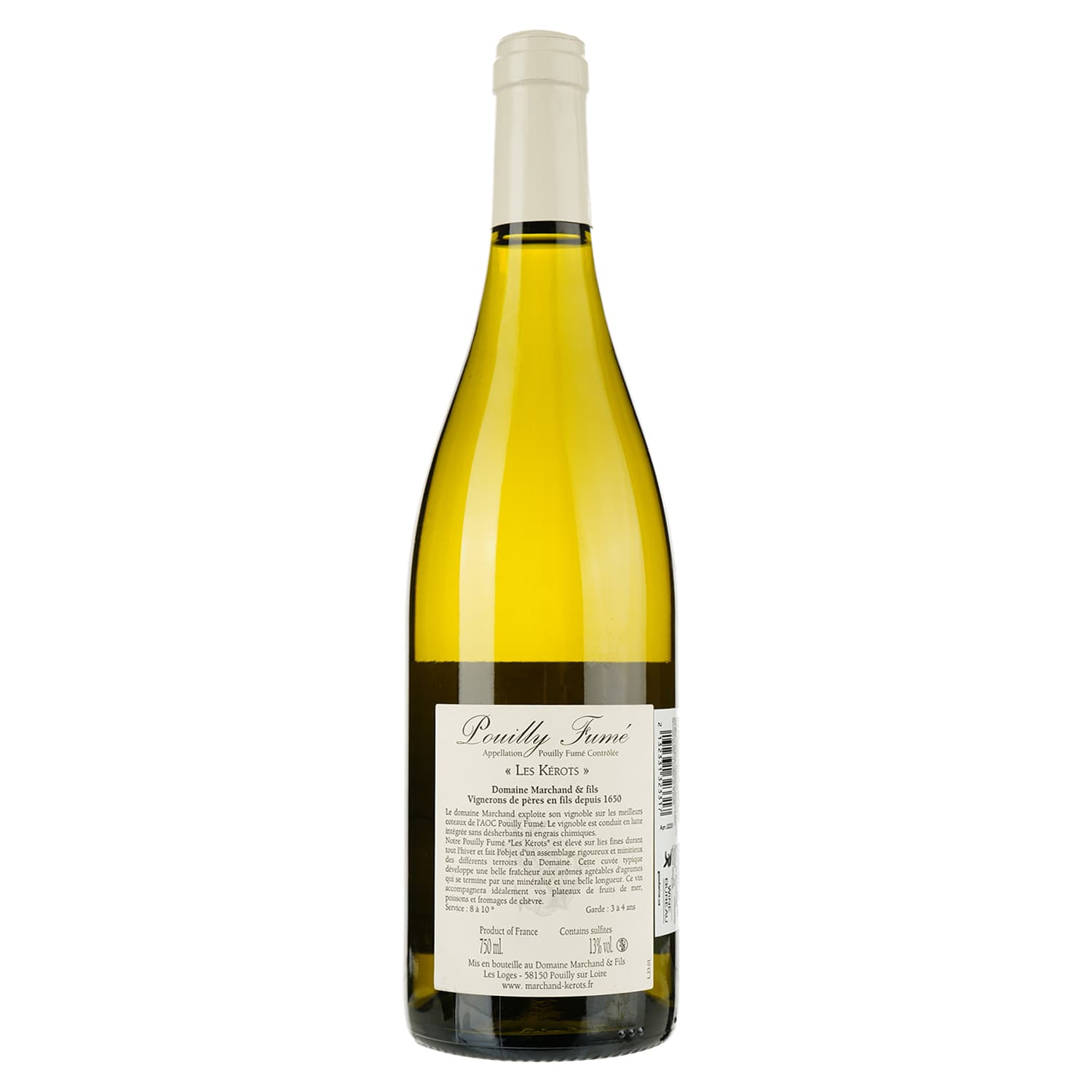 Вино Domaine Marchand&Fils Pouilly Fume, Les Kerots, біле, сухе, 13%, 0,75 л (32331)