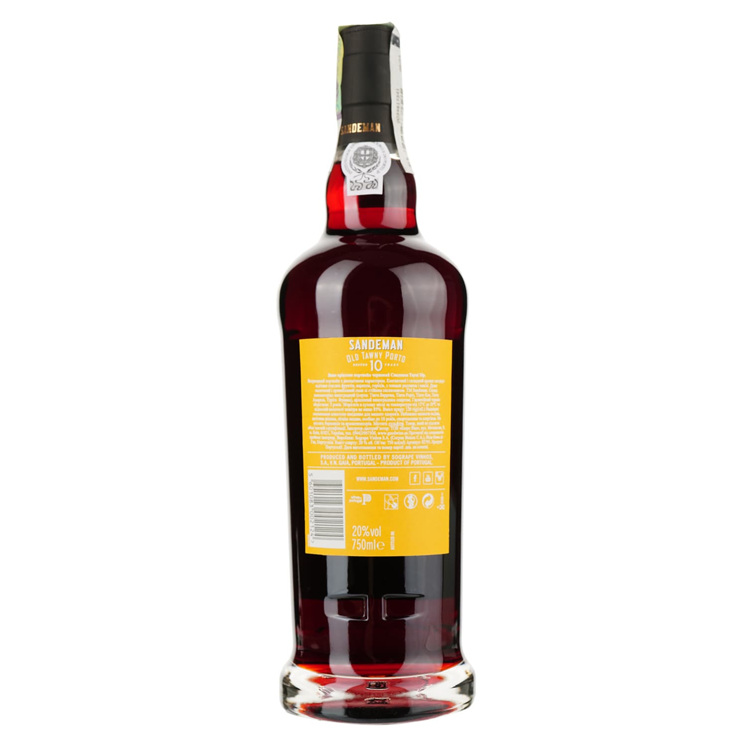 Вино Sandeman Old Tawny Porto 10 yo Sogrape Vinhos, червоне, солодке, 20%, 0,75 л (2795)