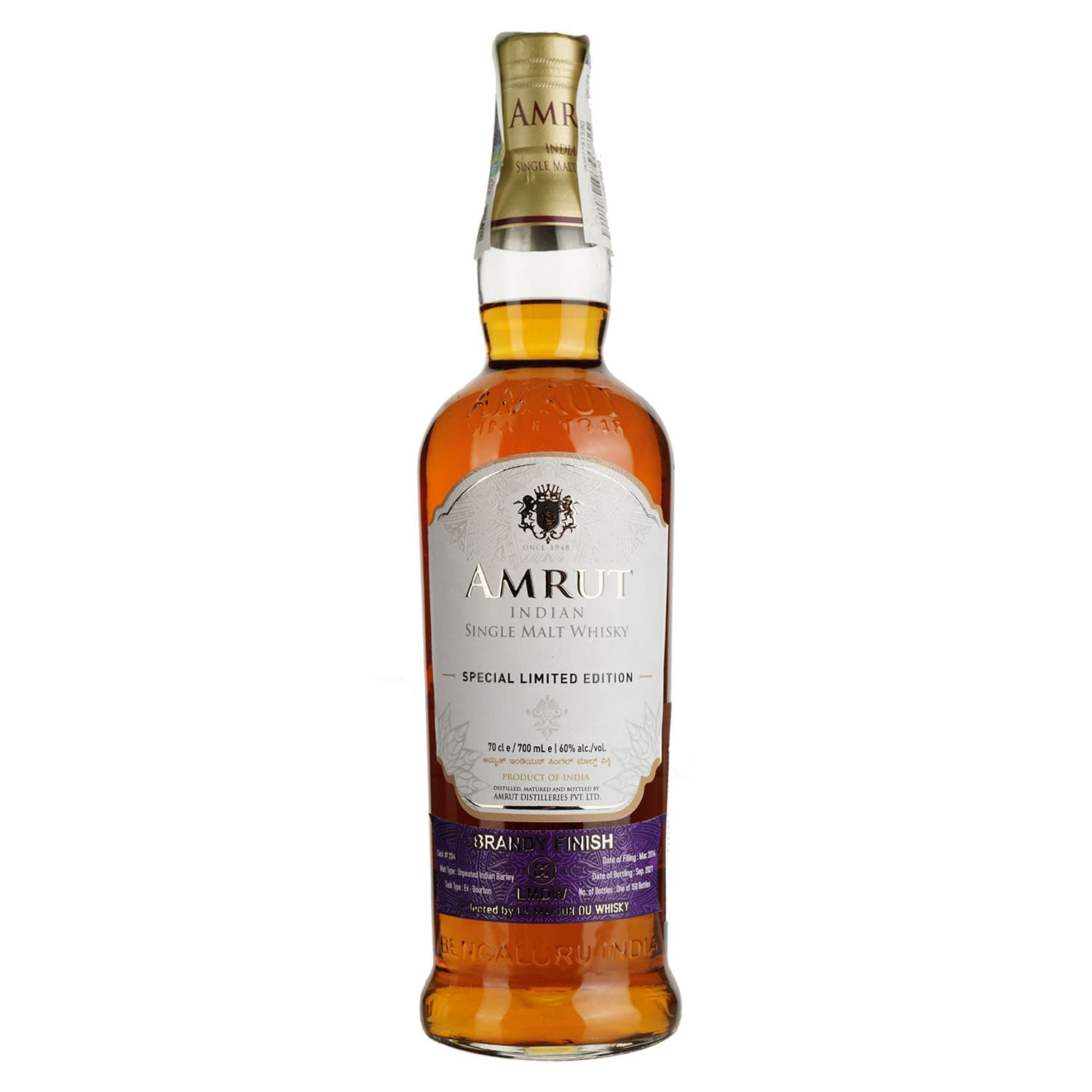 Віскі Amrut Brandy Finish 2014 60% 0.7 л в подарунковій упаковці