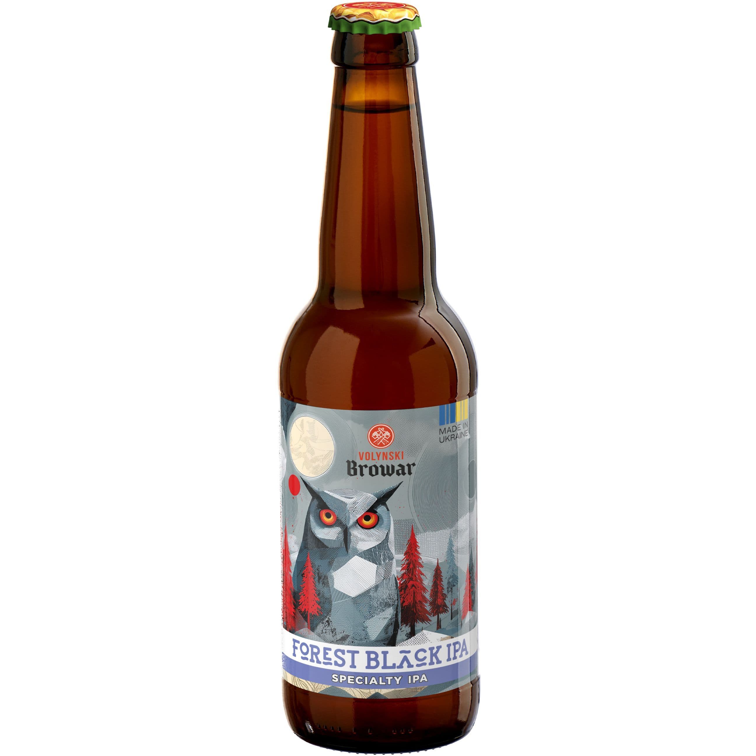 Пиво Volynski Browar Forest Black IPA темне нефільтроване 7.3% 0.35 л