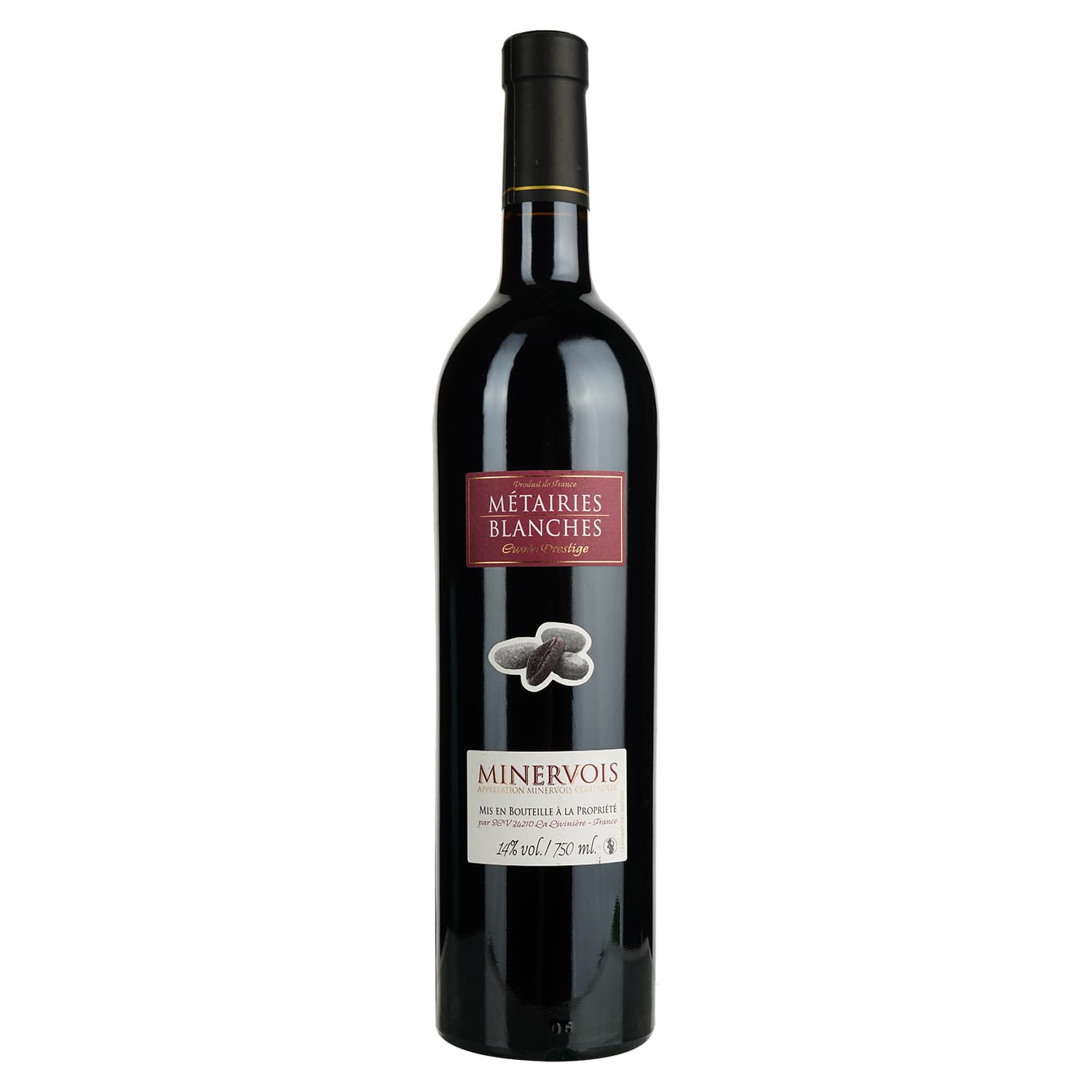 Вино Les Metairies Blanches AOP Minervois червоне сухе 0.75 л