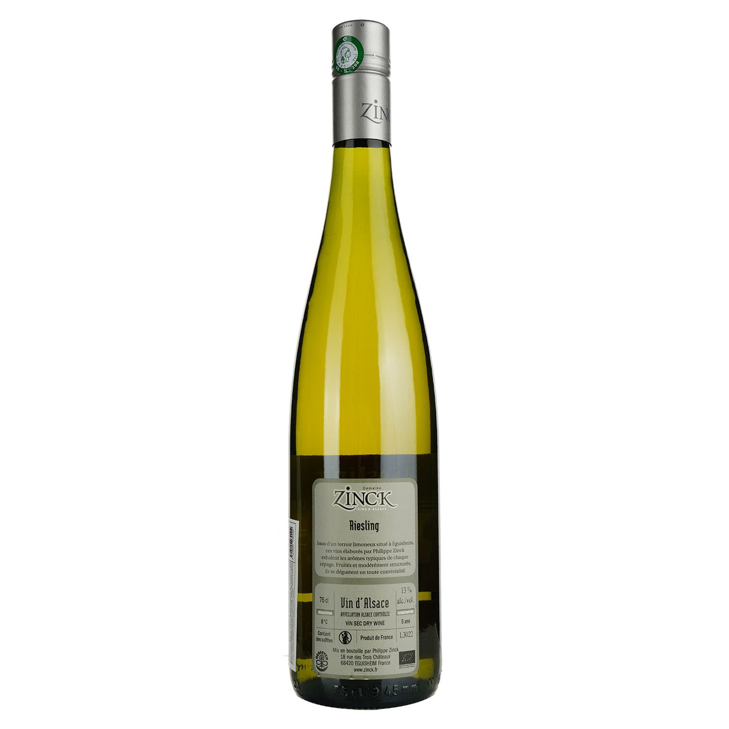 Вино Vins Zinck Sarl Riesling, біле, сухе, 0,75 л