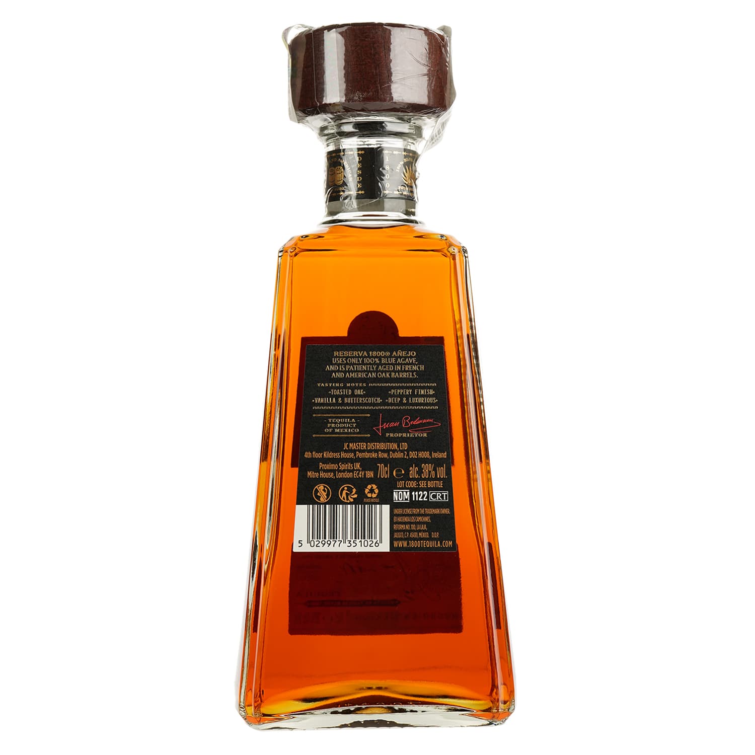 Текіла 1800 Anejo 100% Agave, 38%, 0,7 л