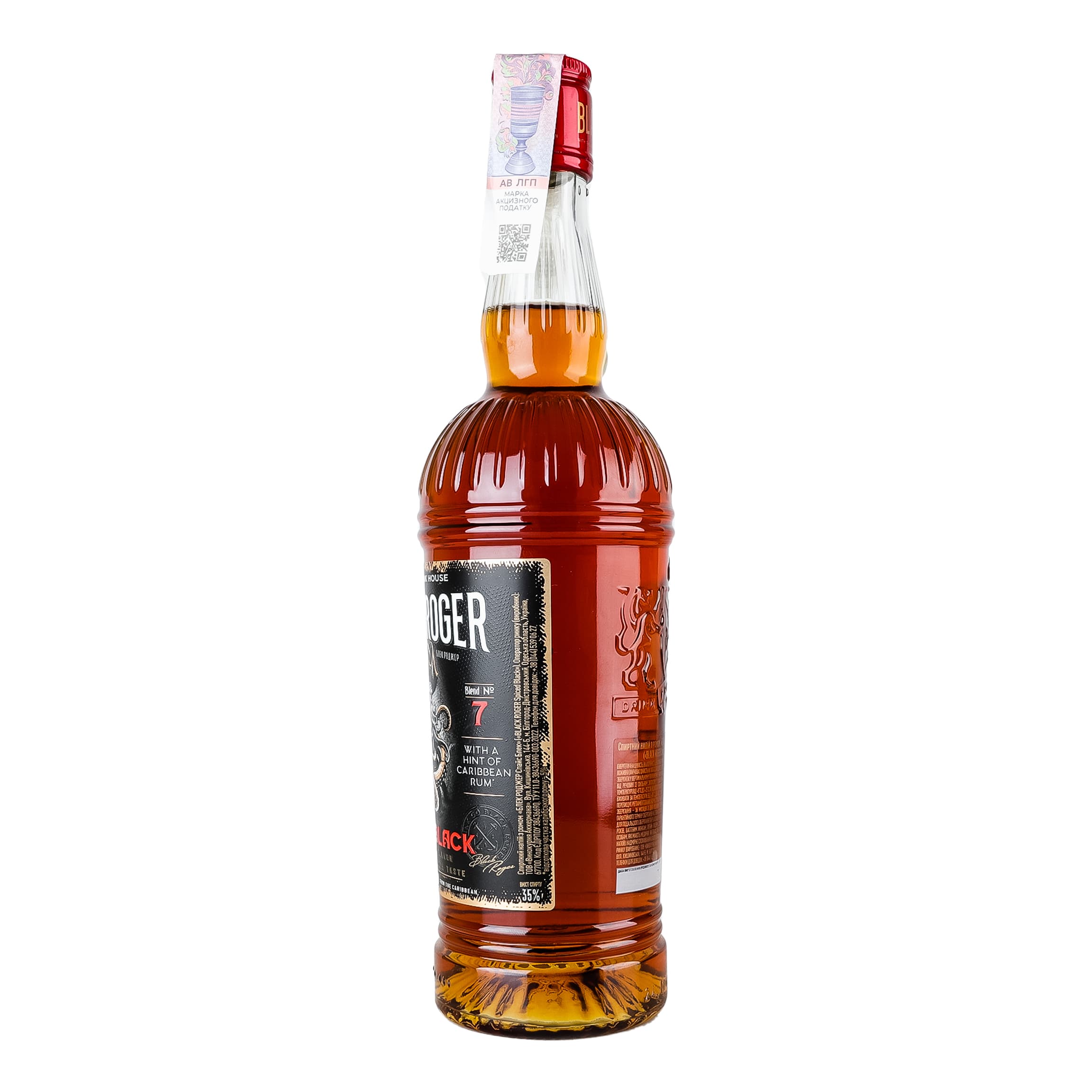 Спиртний напій з ромом Black Roger Spiced Black 35% 0.5 л