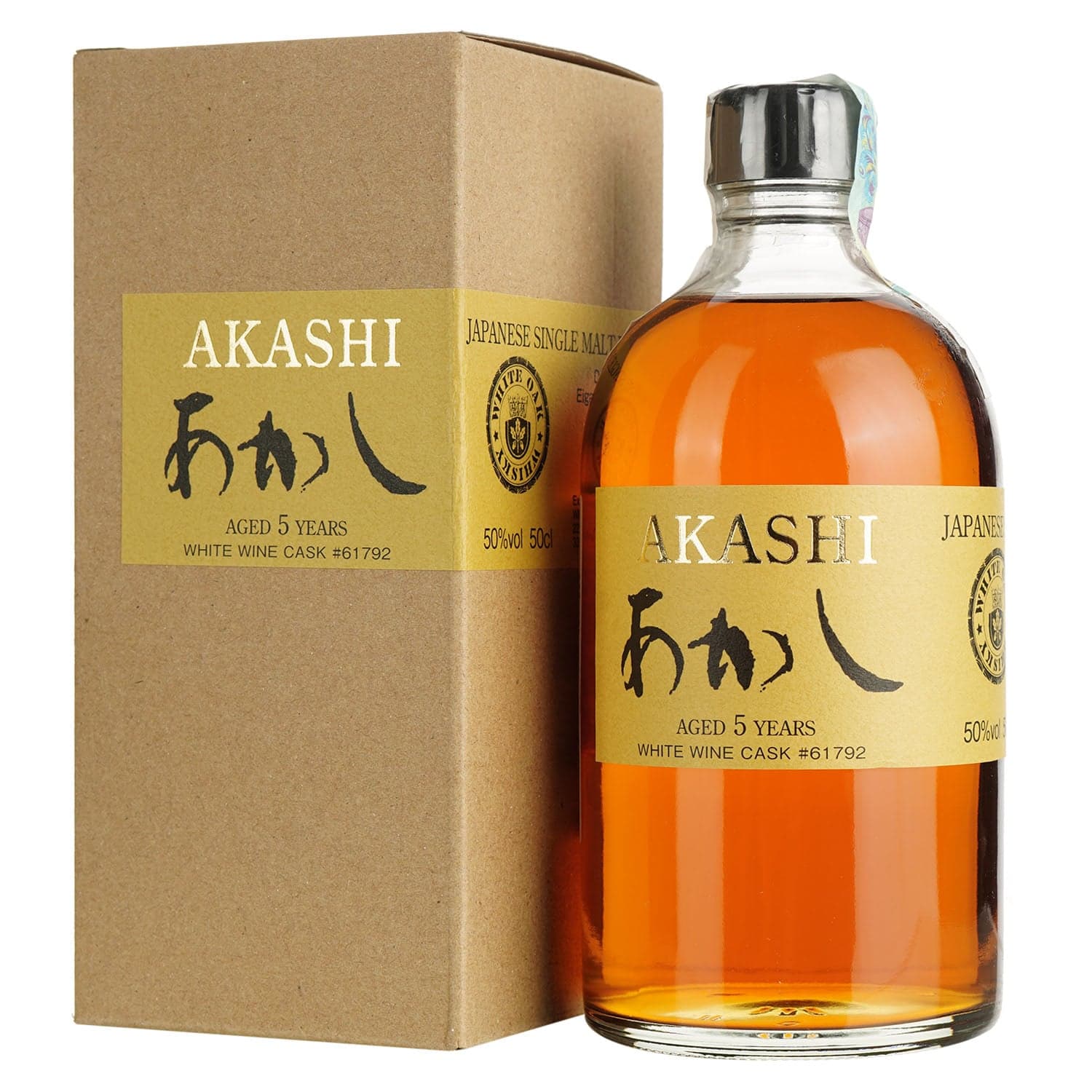 Віскі Akashi Single Malt White Wine 4 Year Old 50% 0.5 л в подарунковій упаковці