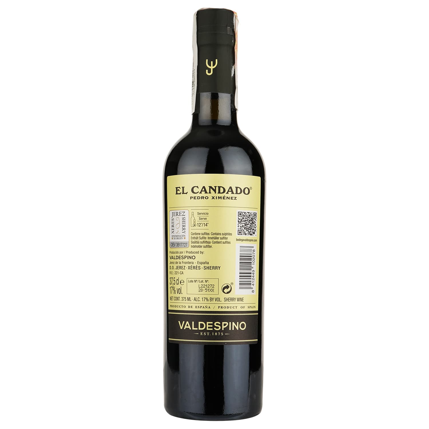 Вино Valdespino Pedro Ximinez El Candado солодке, 17%, 0,375 л
