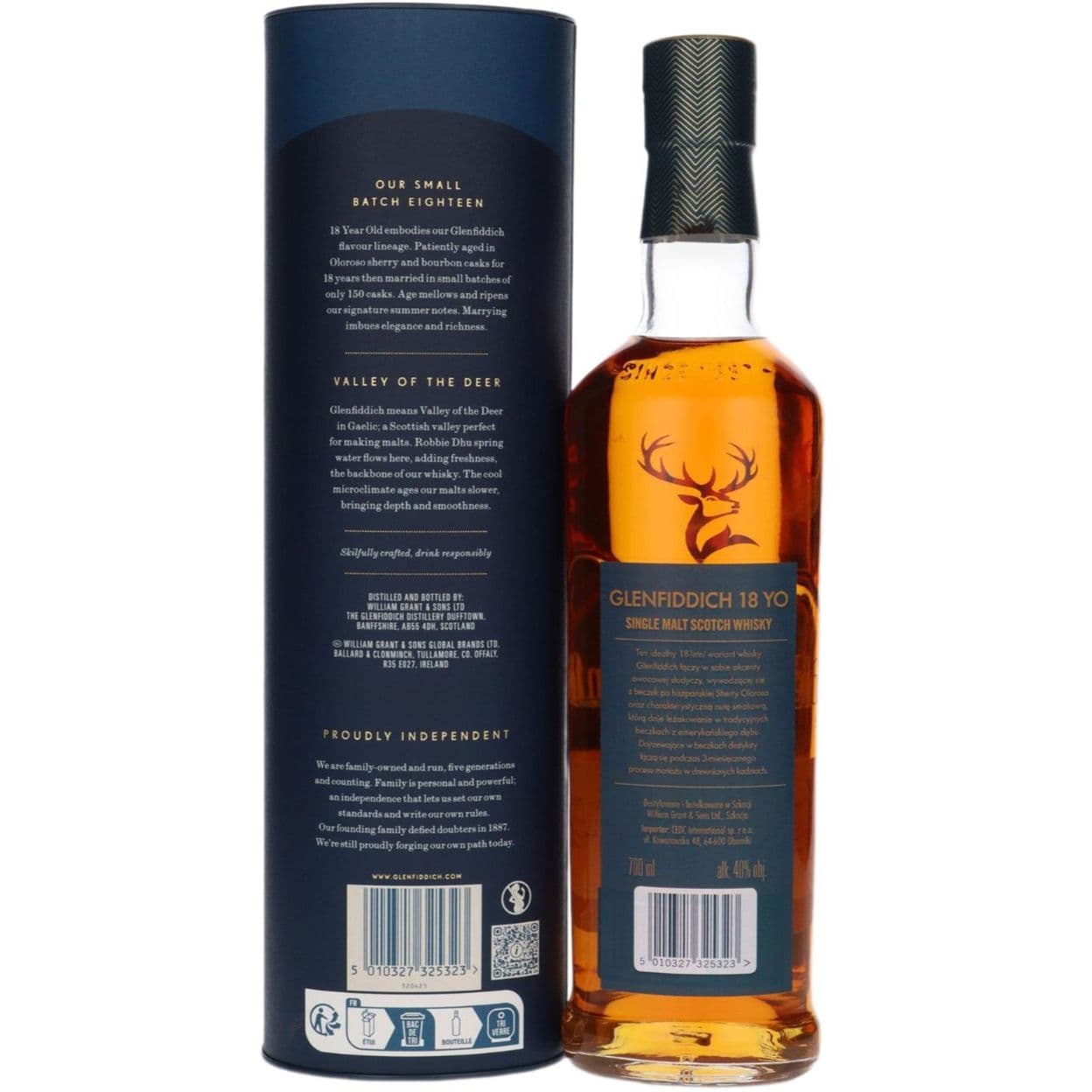 Віскі Glenfiddich Single Malt Scotch 18 yo в подарунковій упаковці 40% 0.7 л (476800)
