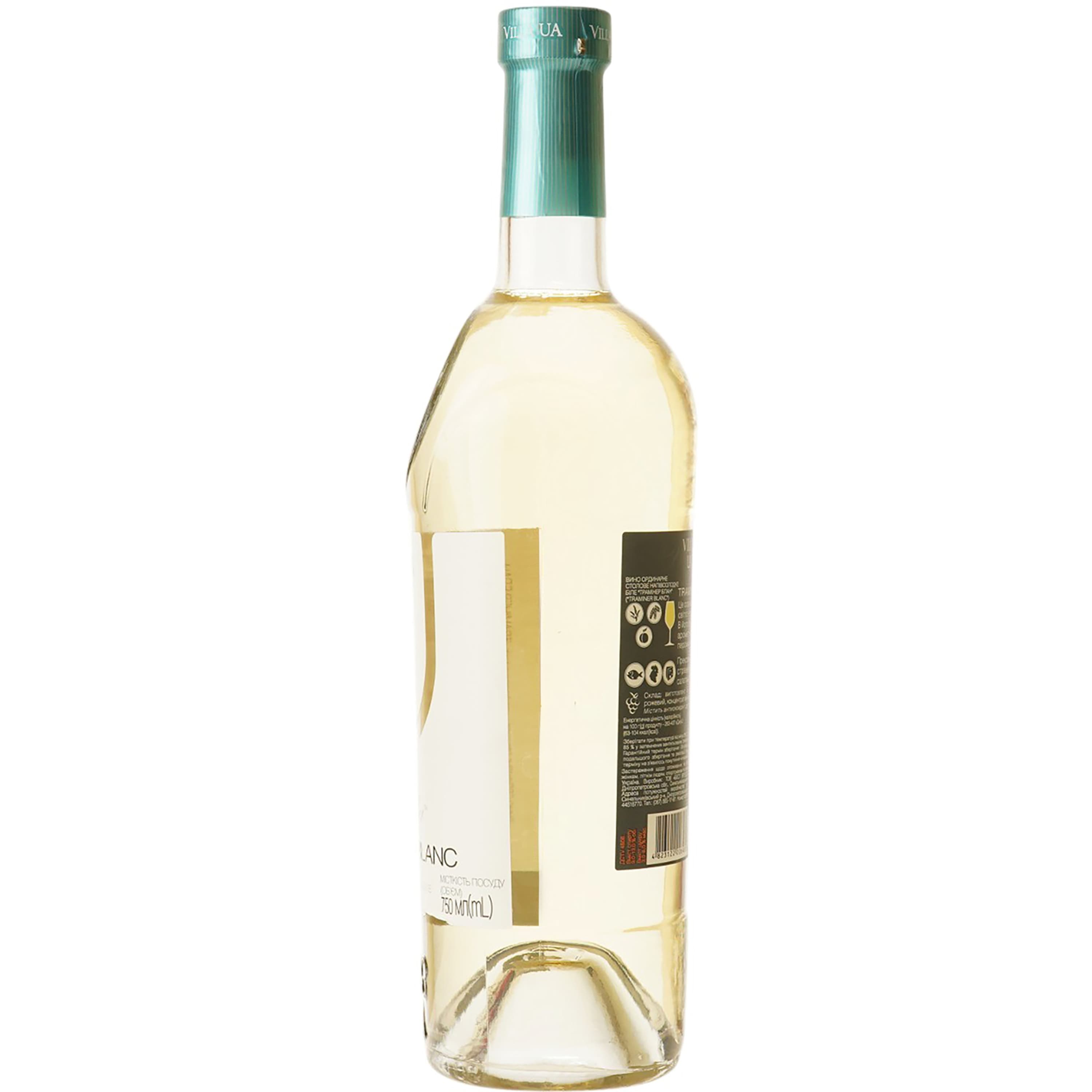 Вино Villa UA Traminer Blanc біле напівсолодке 0.75 л