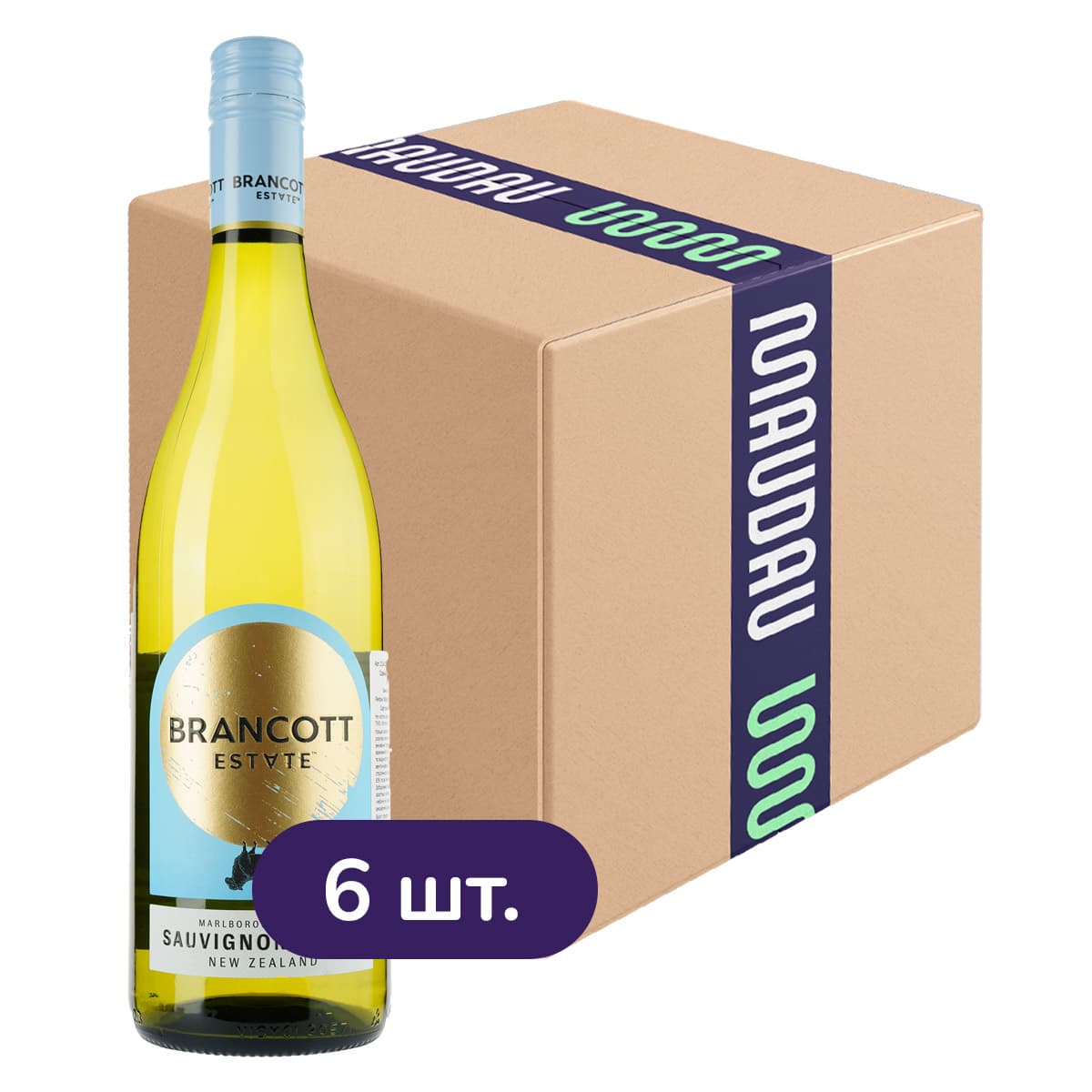 Упаковка вина Brancott Estate Marlborough Sauvignon Blanc біле сухе 4.5 л (0.75 л x 6 шт.)