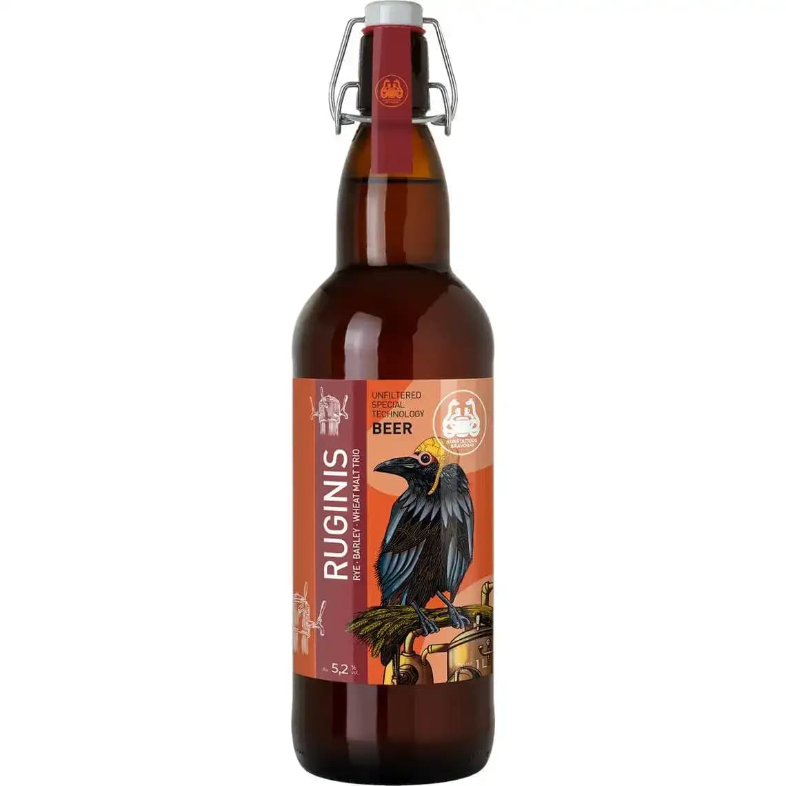 Пиво Aukstaitijos Bravorai Ruginis світле 5.2% 1 л