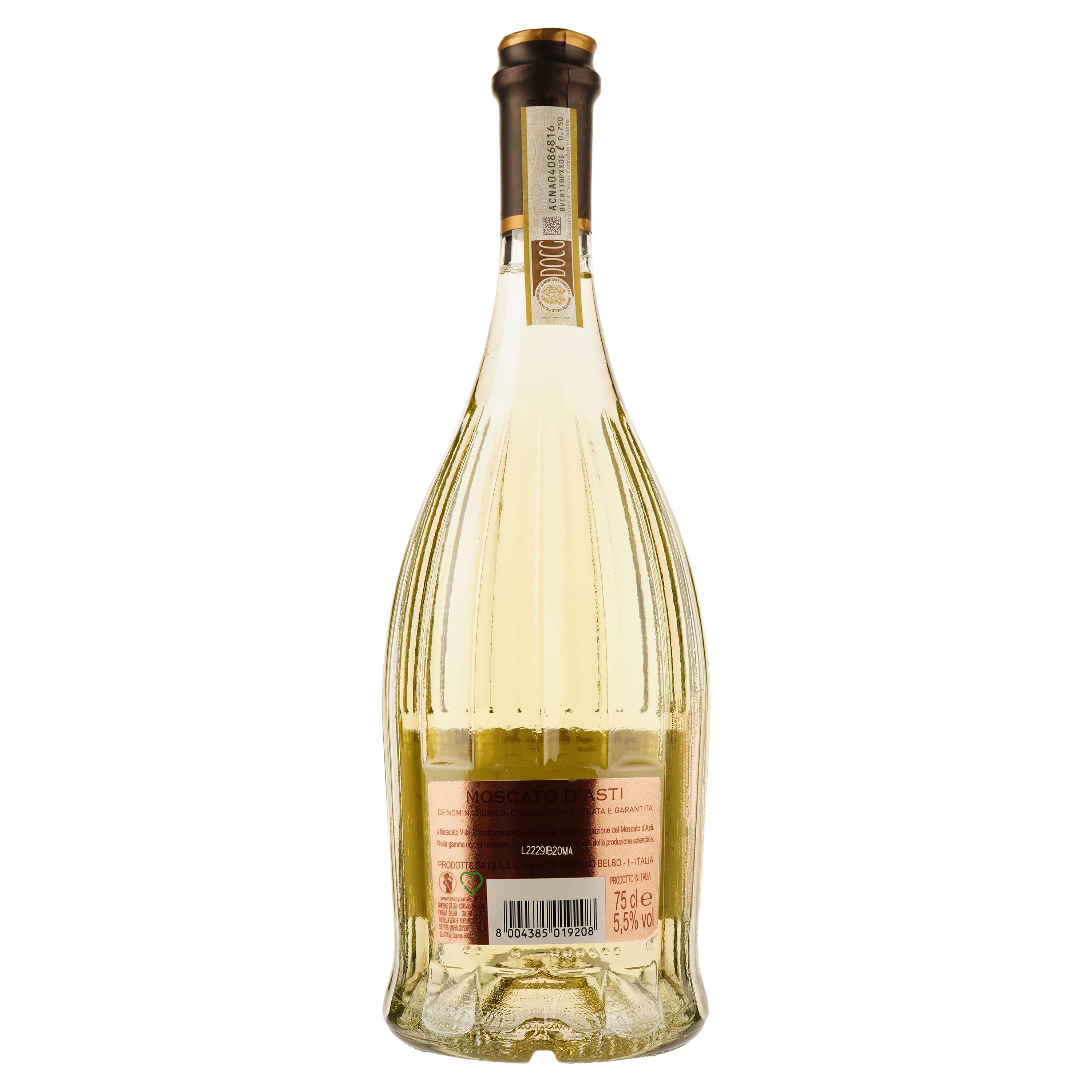 Вино Santero Moscato d'Asti Villa Jolanda солодке, біле, 0,75 л