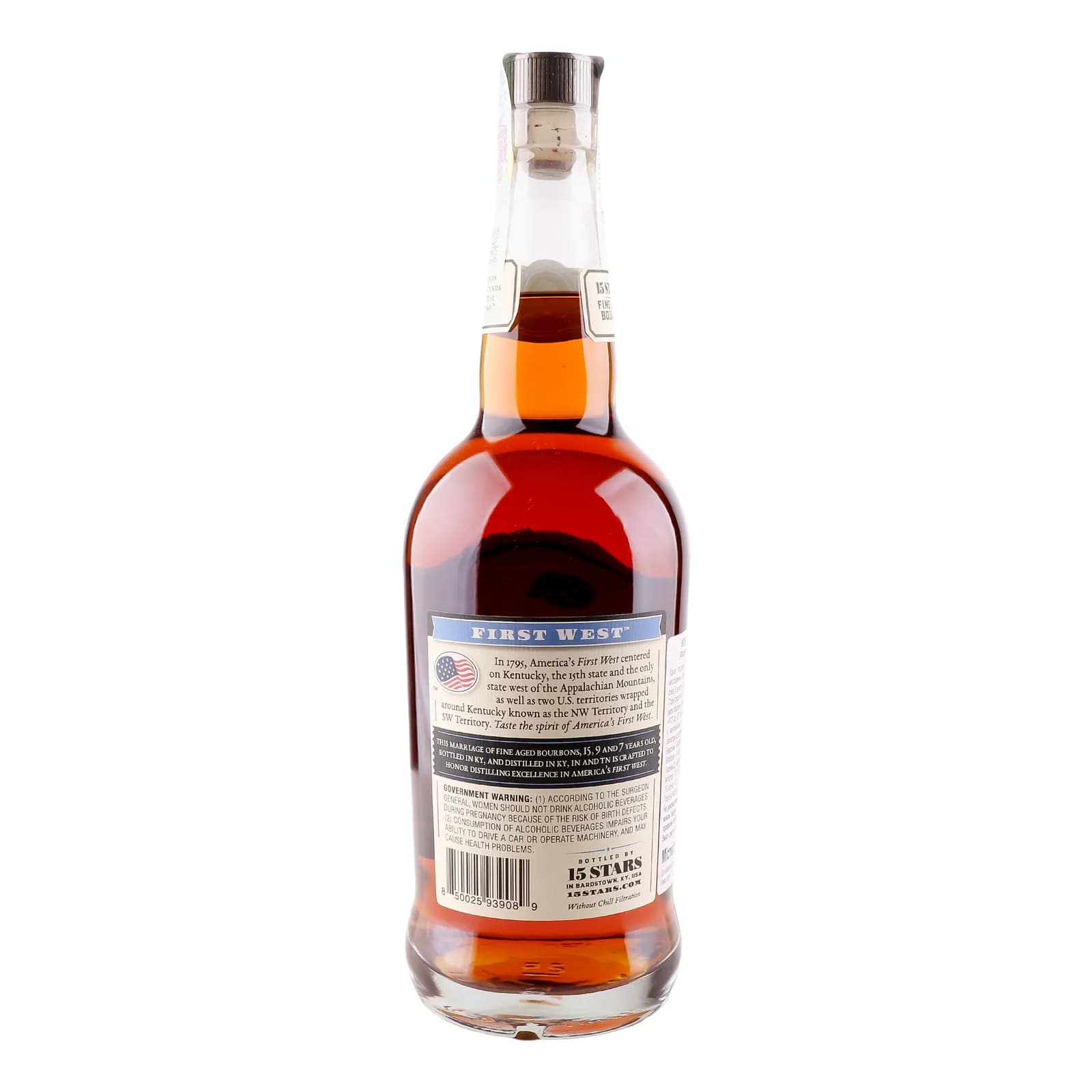 Віскі 15 Stars First West Straight Bourbon Whiskey 53% 0.75 л