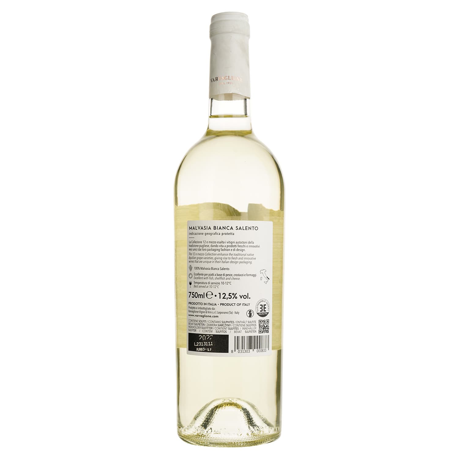 Вино Varvaglione 12 e Mezzo Malvasia Bianca del Salento бiле сухе 0.75 л