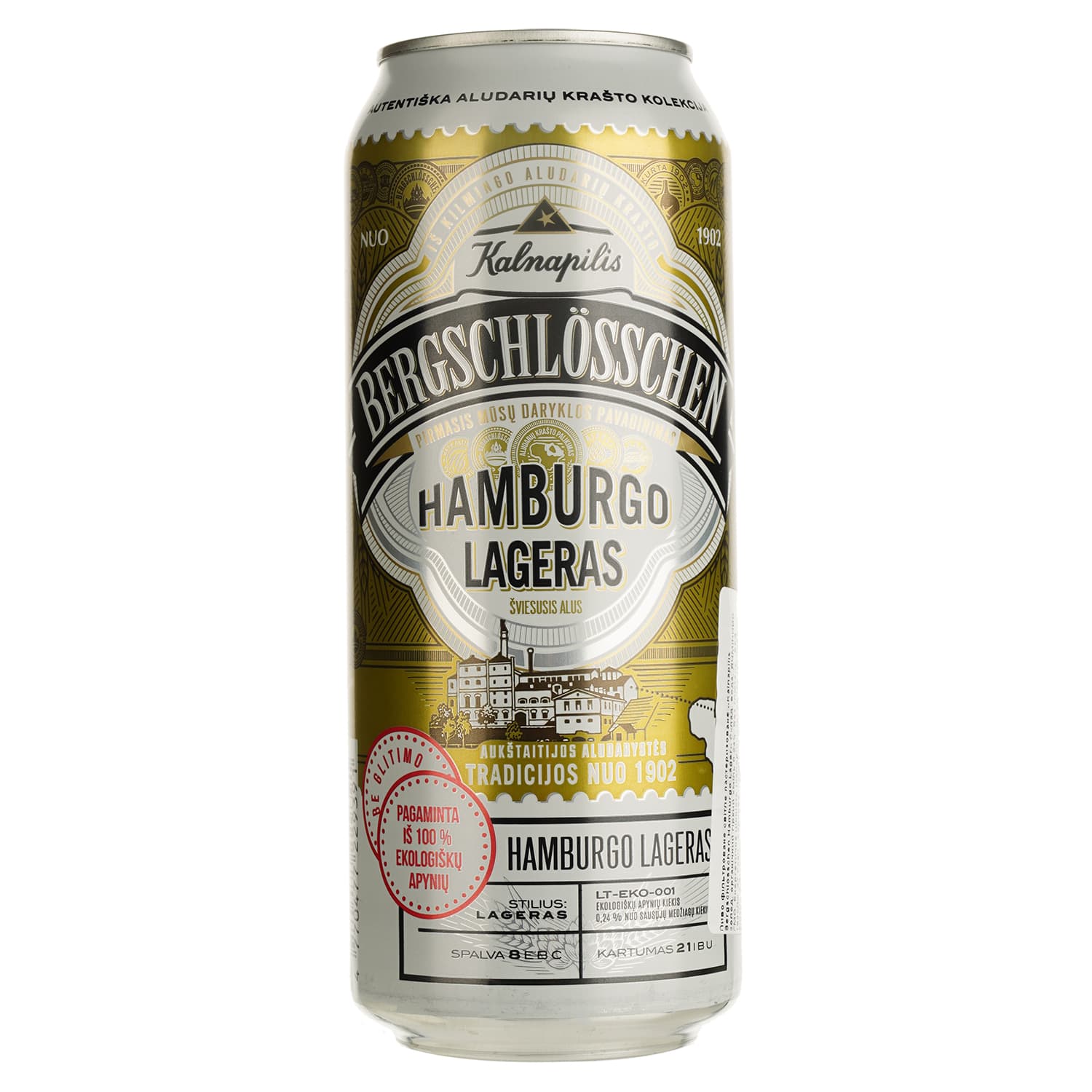 Пиво світле Kalnapilis Bergschlosschen Hamburgo 5% 0.5 л