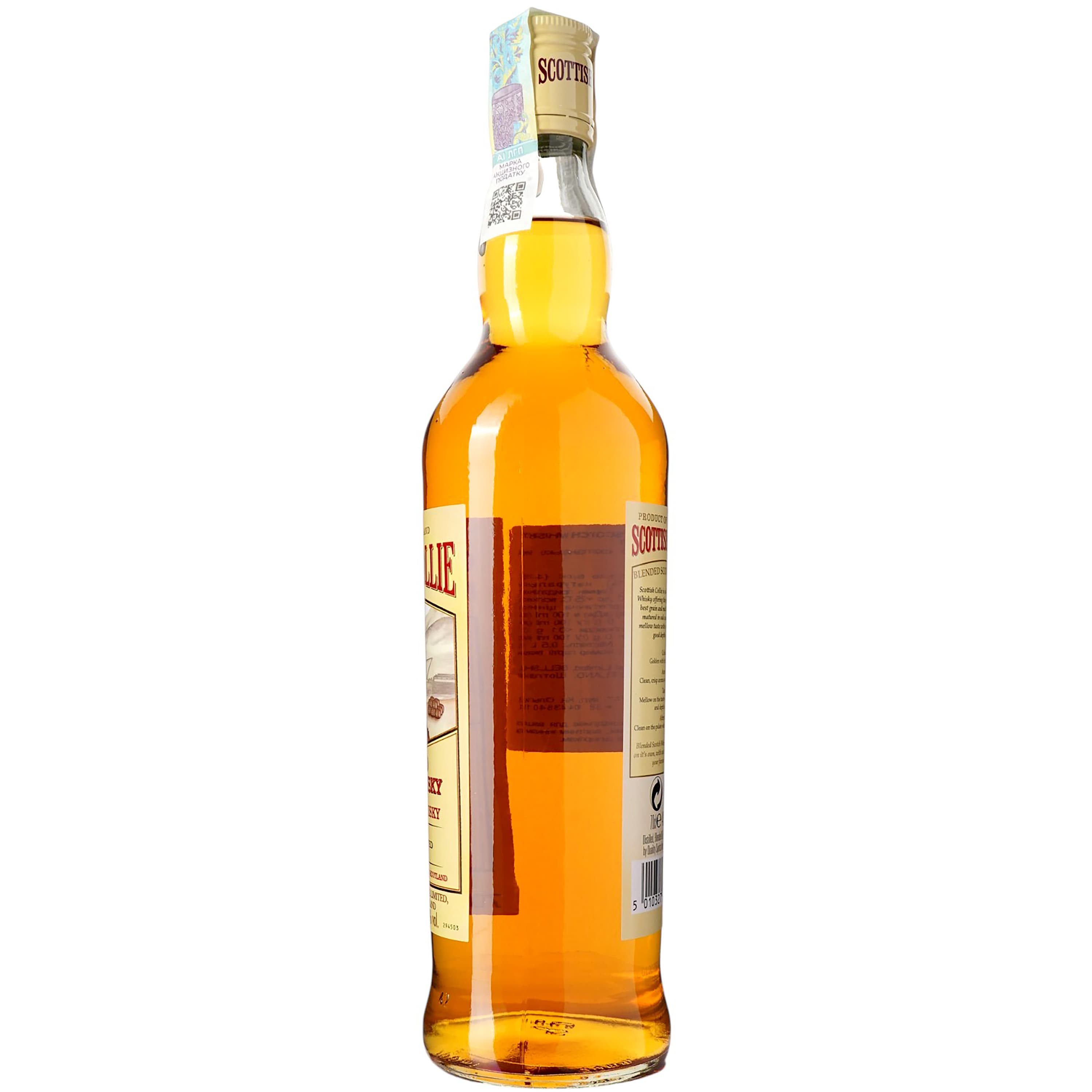 Віскі Scottish Collie Blended Scotch Whisky 40% 0.7 л у тубусі