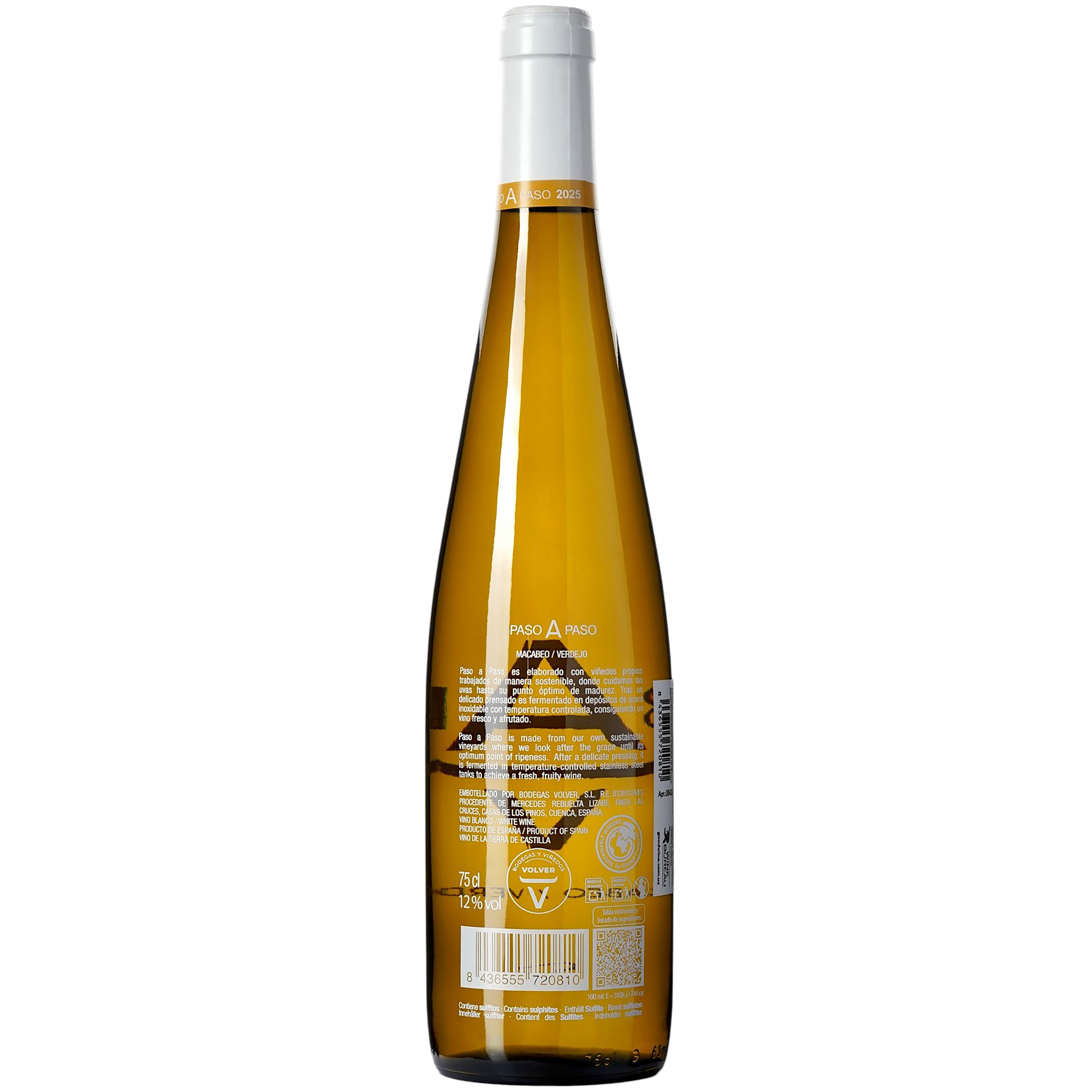 Вино Paso a Paso Macabeo Verdejo, біле, сухе, 12%, 0,75 л (8426)