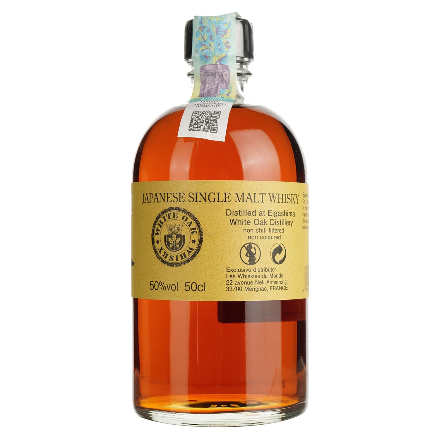 Віскі Akashi Single Malt White Wine 6 Year Old 50% 0.5 л в подарунковій упаковці