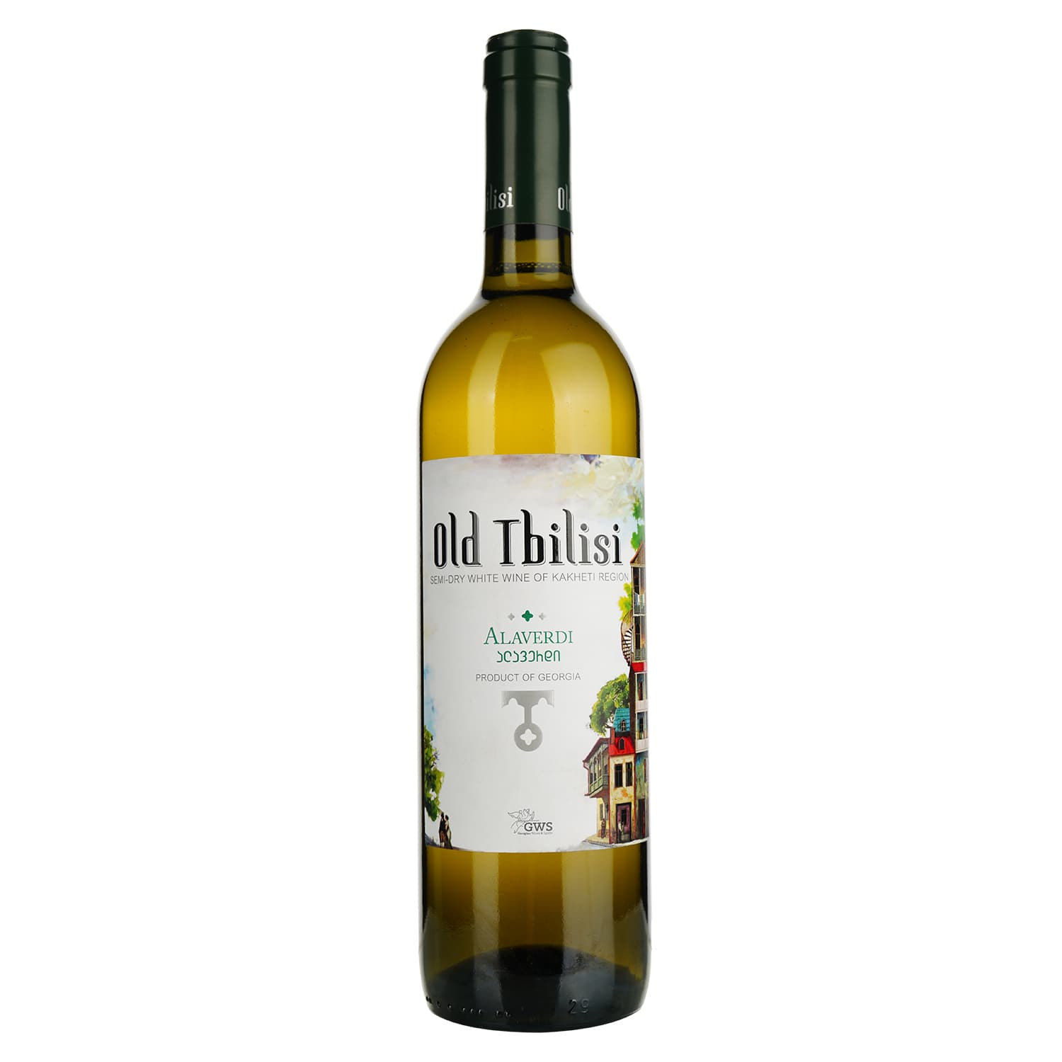 Вино Old Tbilisi Алаверди, біле, напівсухе, 12%, 0,75 л