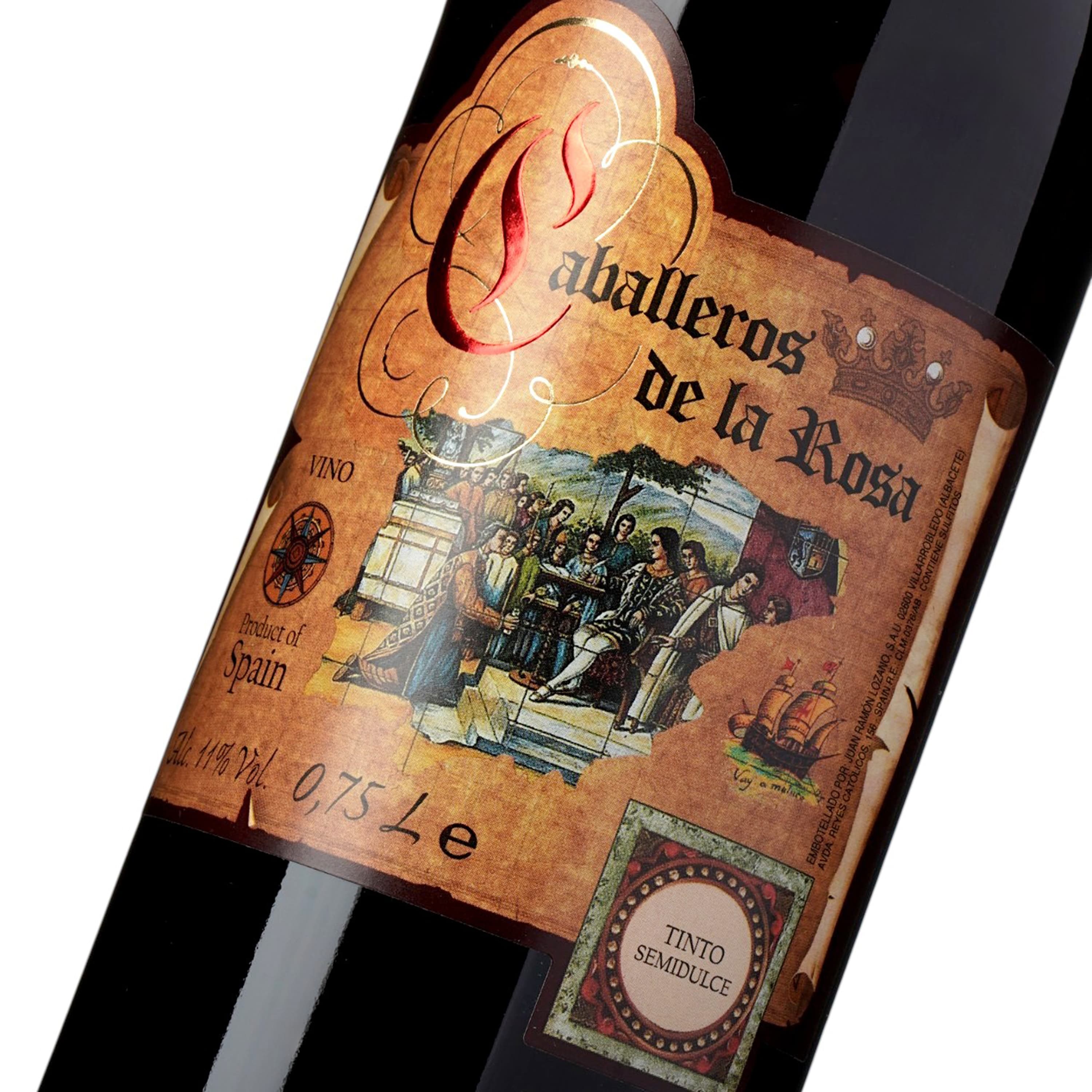 Вино Lozano Caballeros de la Rosa Tinto Semidulce, червоне, напівсолодке, 11%, 0,75 л