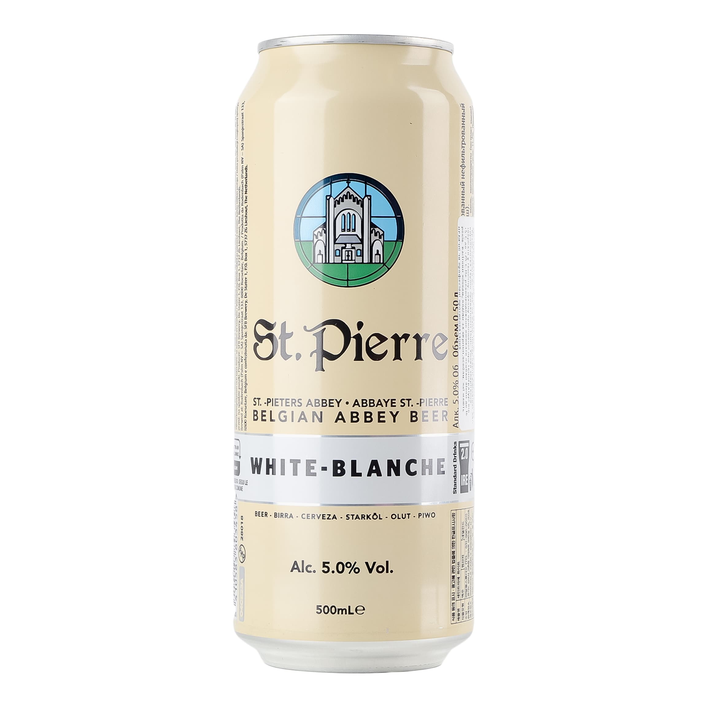 Пиво St. Pierre Blanche, світле, нефільтроване, 5%, з/б, 0,5 л