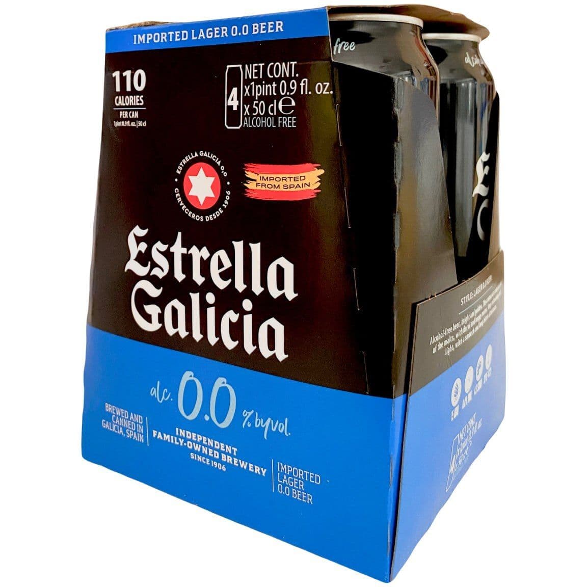 Набір упаковка пива Estrella Galicia Especial безалкогольне світле 0.0% 2 л (0.5 л з/б x 4 шт.)