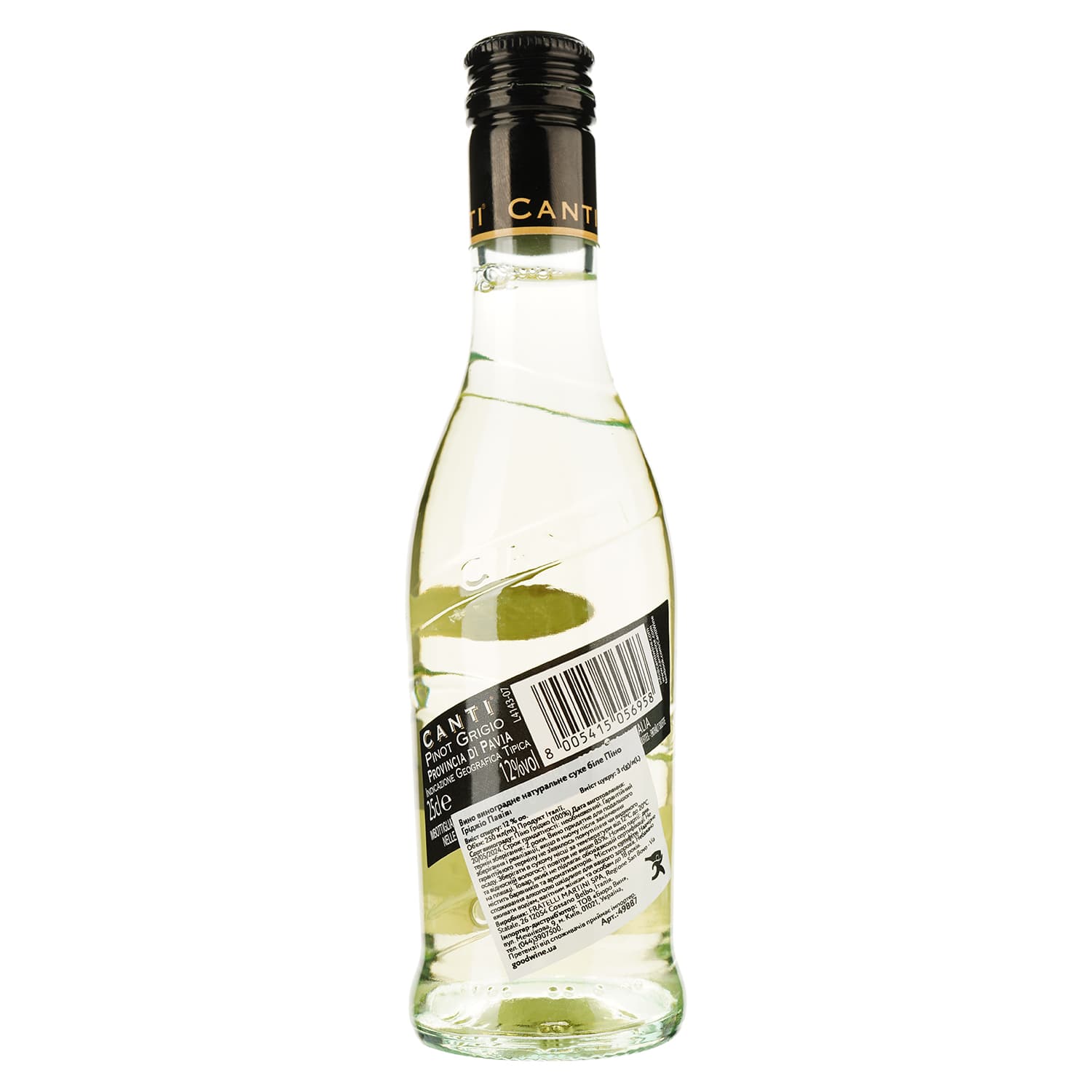 Вино Canti Pinot Grigio Pavia, біле, сухе, 12%, 0,25 л (49887)