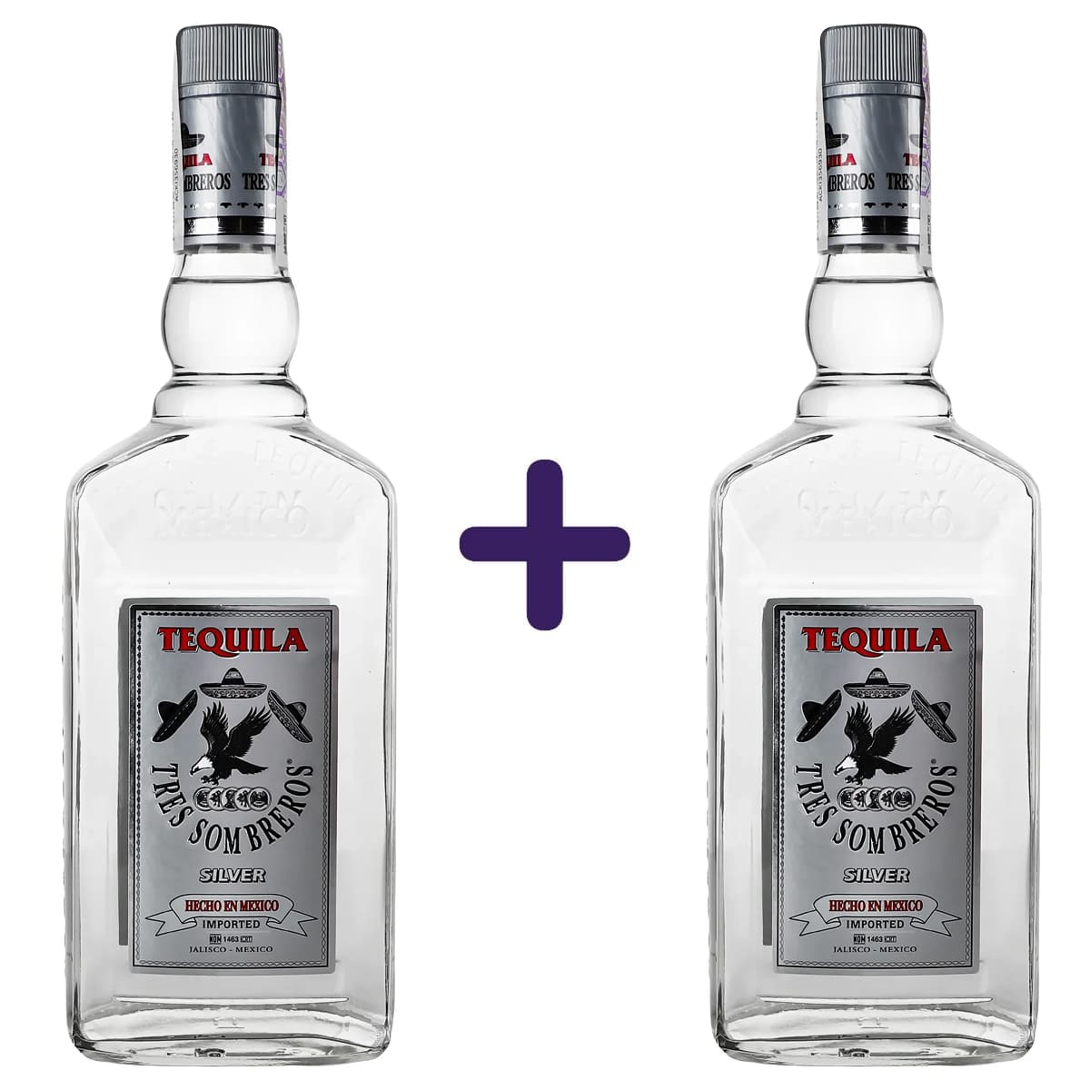 Текіла Tres Sombreros Silver 38% 1.4 л (2 шт. х 0.7 л)