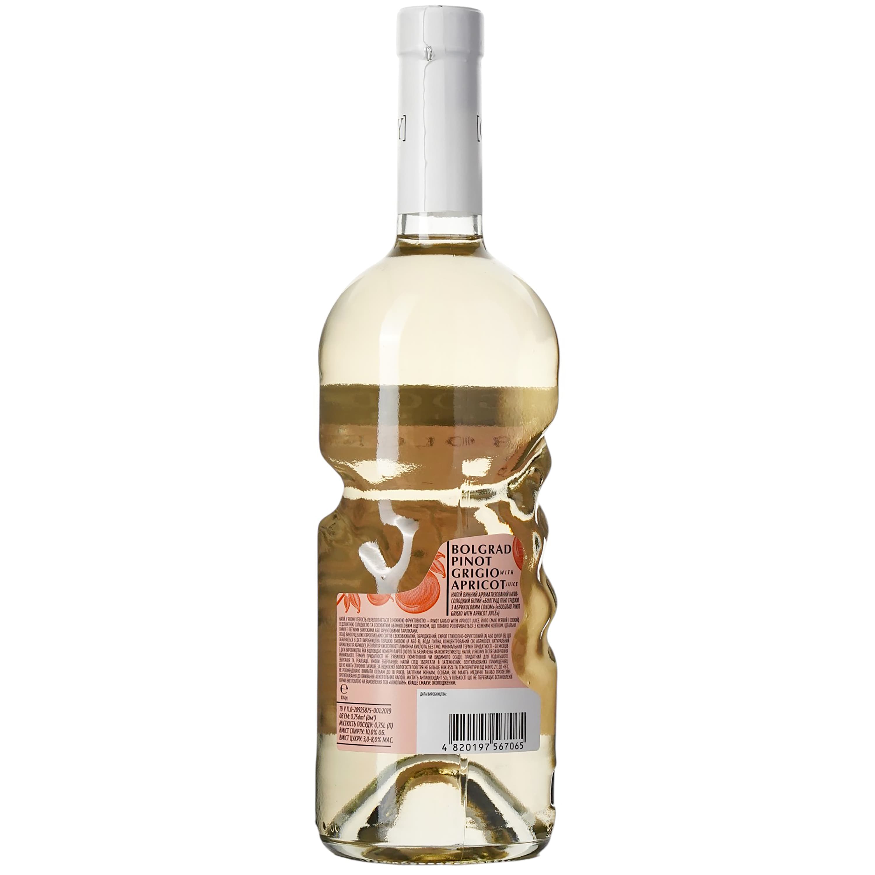 Винний напій Bolgrad Good Year напівсолодкий білий Pinot Grigio with Apricot juice 10% 0.75 л