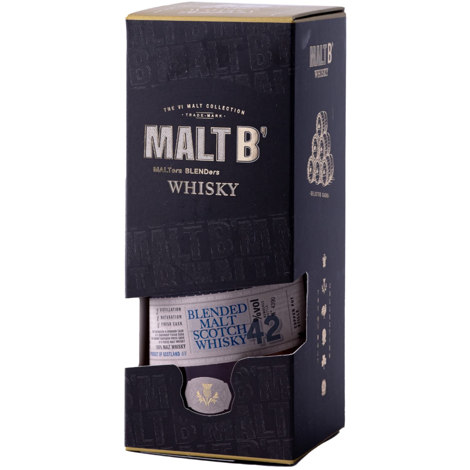 Віскі Malt B Scotch 42% 0.7 л у подарунковій упаковці (8425027004015)