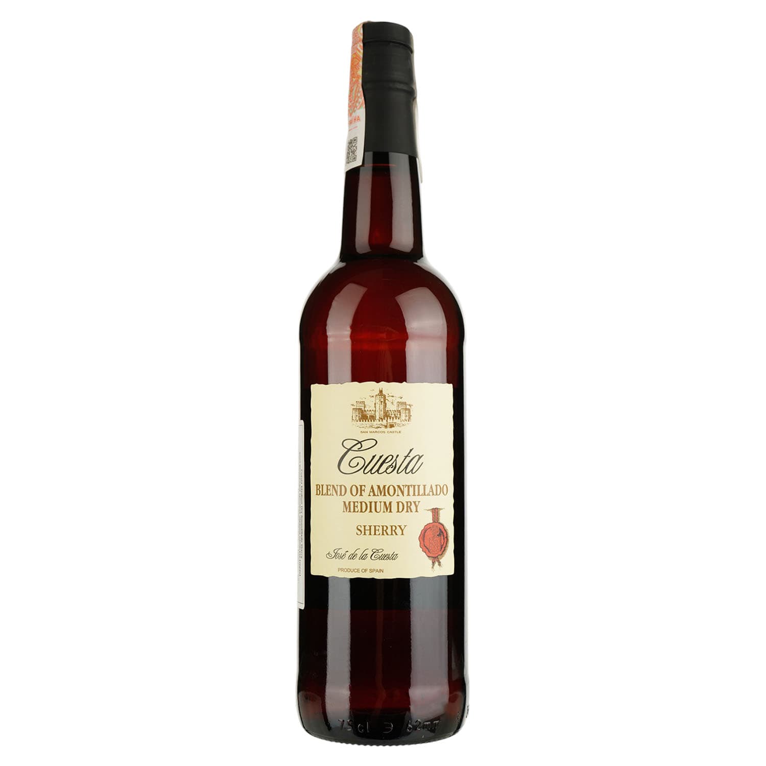 Вино Luis Caballero Cuesta Medium Dry Amontillado Sherry, біле, напівсухе, 0,75 л