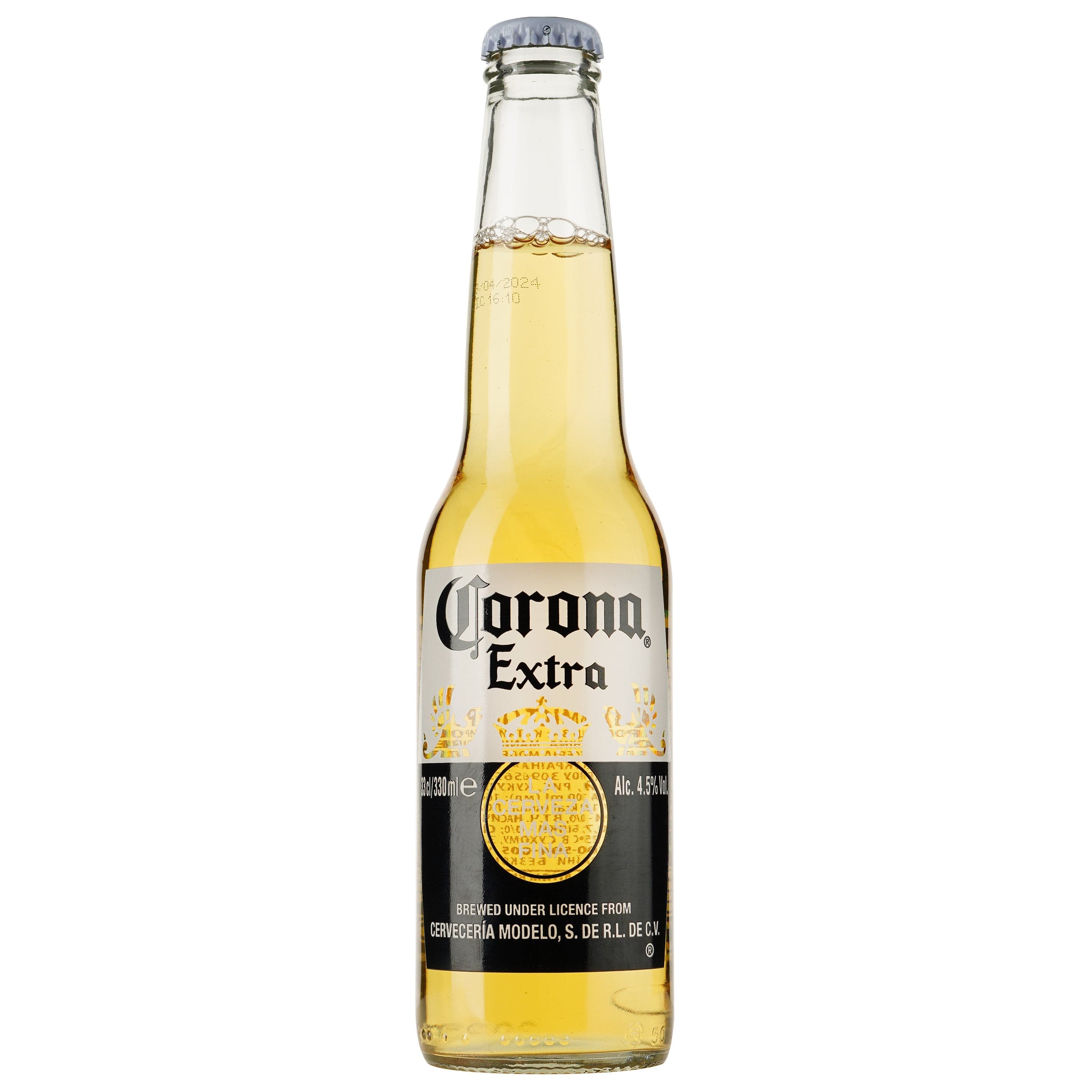 Пиво Corona Extra світле пастеризоване 4.5% 0.33 л (839544)