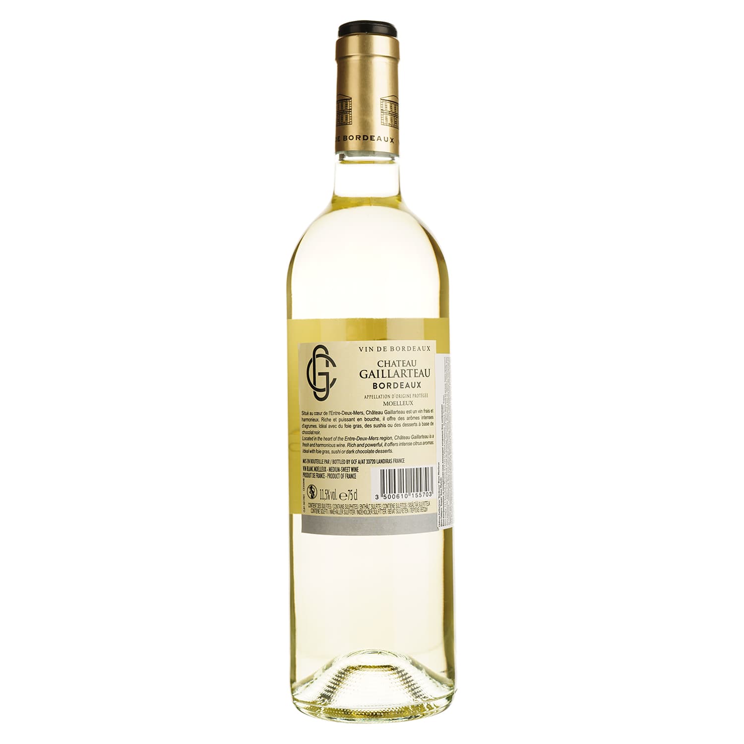 Вино Chateau Gaillarteau Bordeaux Blanc Moelleux біле напівсолодке 0.75 л