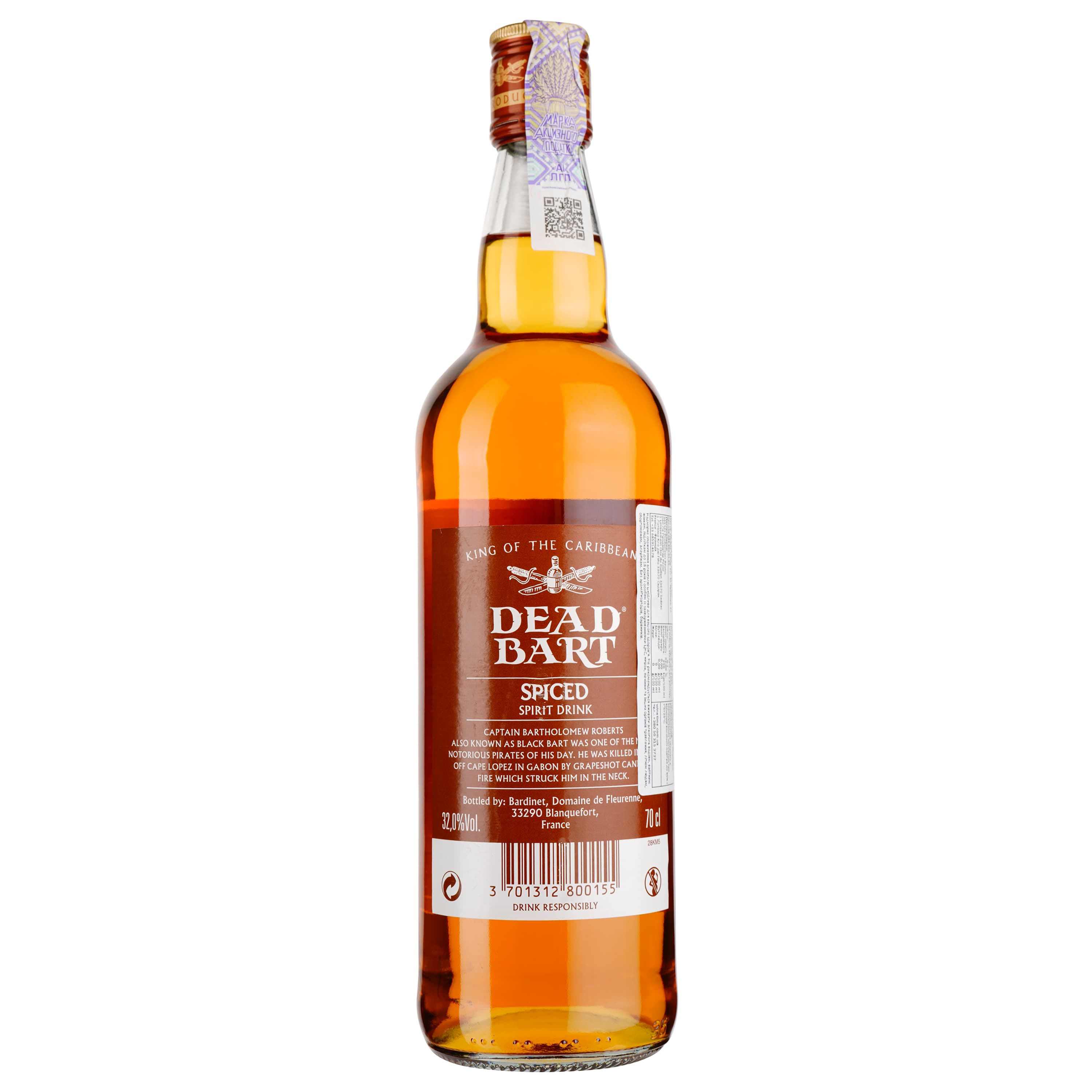 Ром Dead Bart Spiced, 32%, 0,7 л