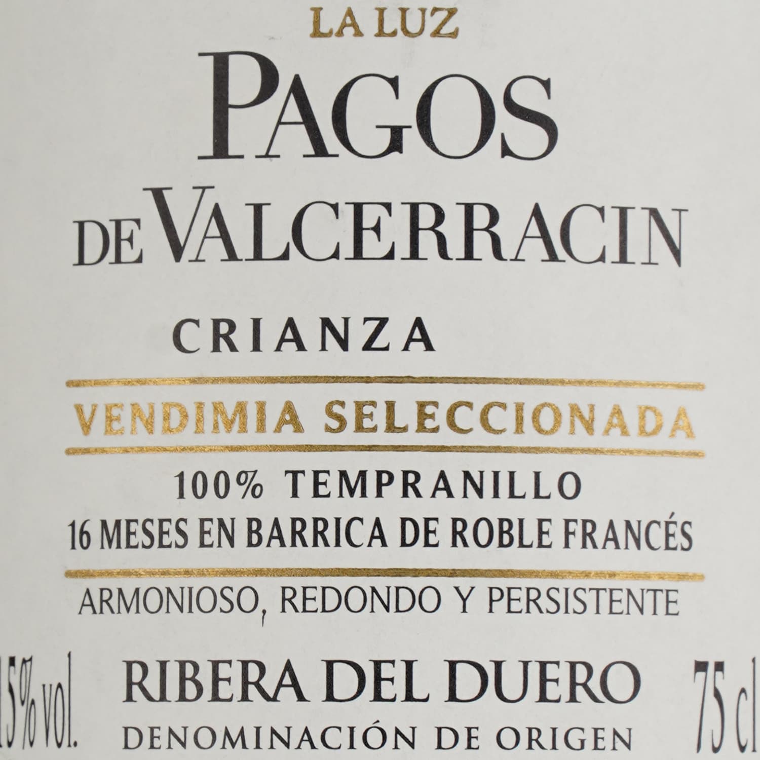 Вино La Luz Pagos De Valcerracin Crianza Seleccionada Vendimia DO Ribera Del Duero червоне сухе 0.75 л