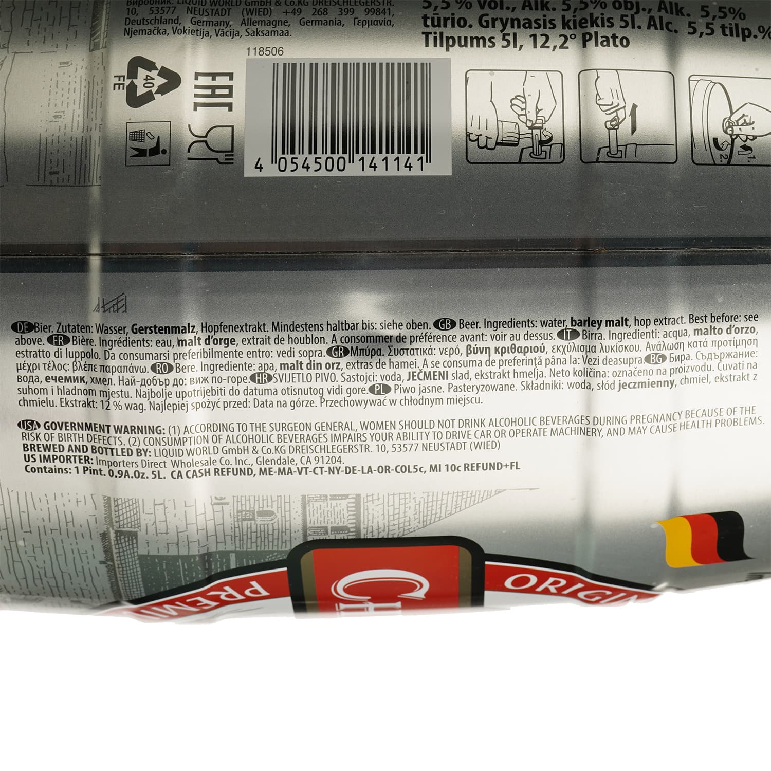 Пиво Furst Chlodwig Premium світле 5.5% 5 л