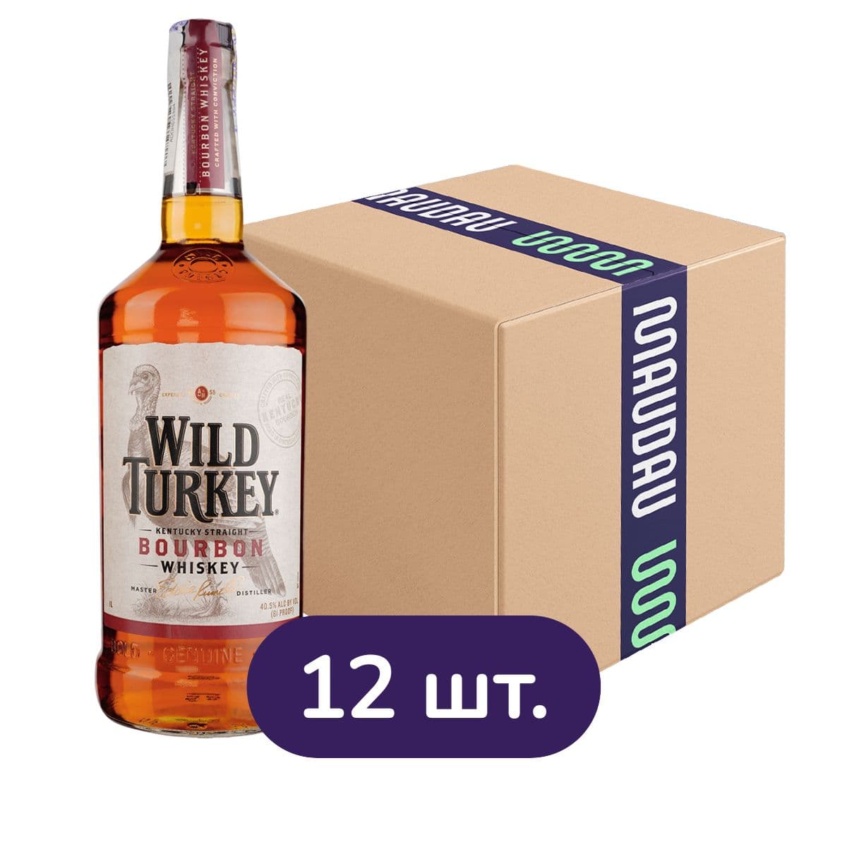 Упаковка віскі Wild Turkey 40.5% 12 л (1 л х 12 шт.)