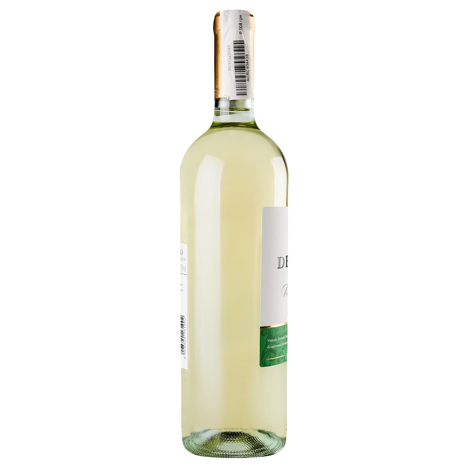 Вино Decordi Vino Bianco Secco, біле, сухе, 10,5%, 0,75 л