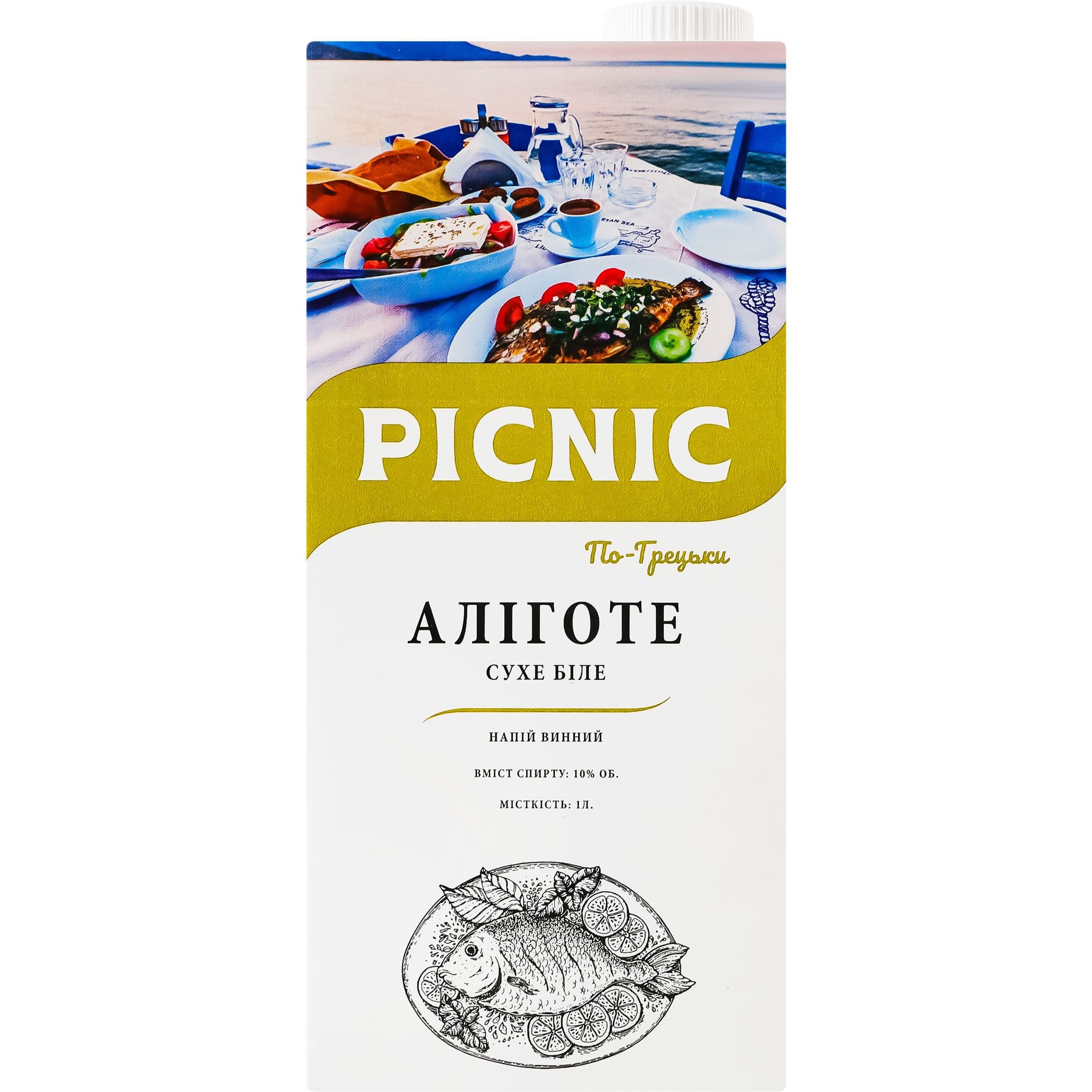 Напій винний Picnic Аліготе по Грецькі біле сухе 1 л