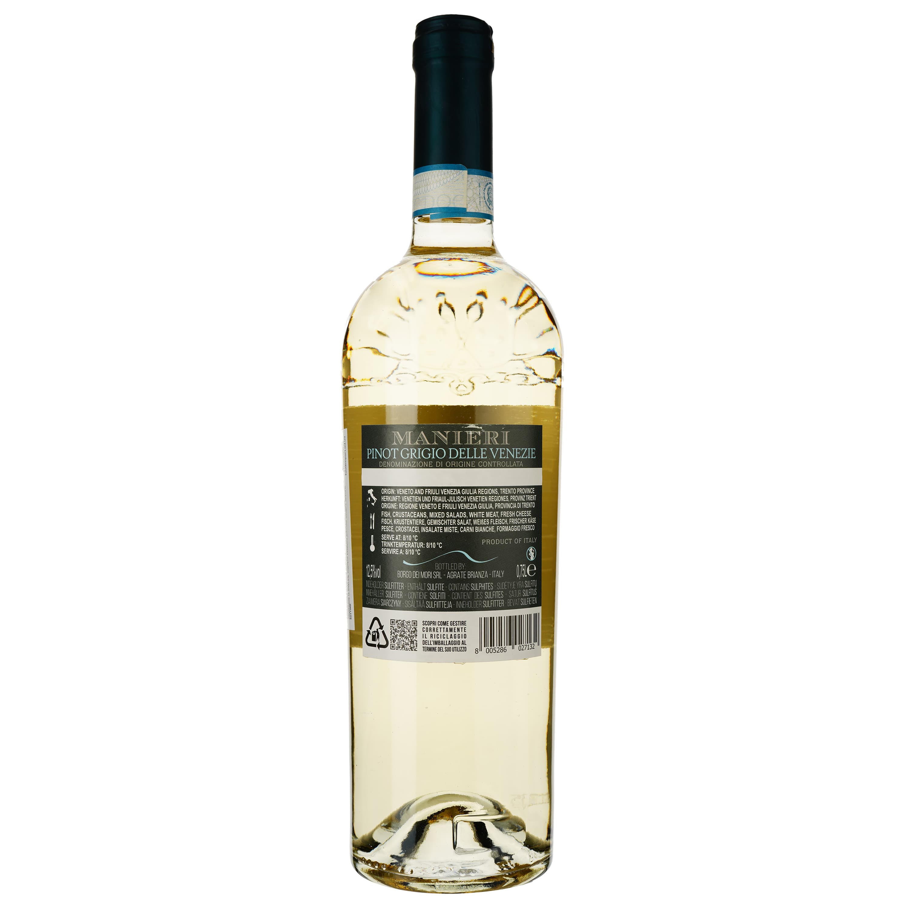 Вино Manieri Pinot Grigio delle Venezie DOC, біле, сухе, 0.75 л