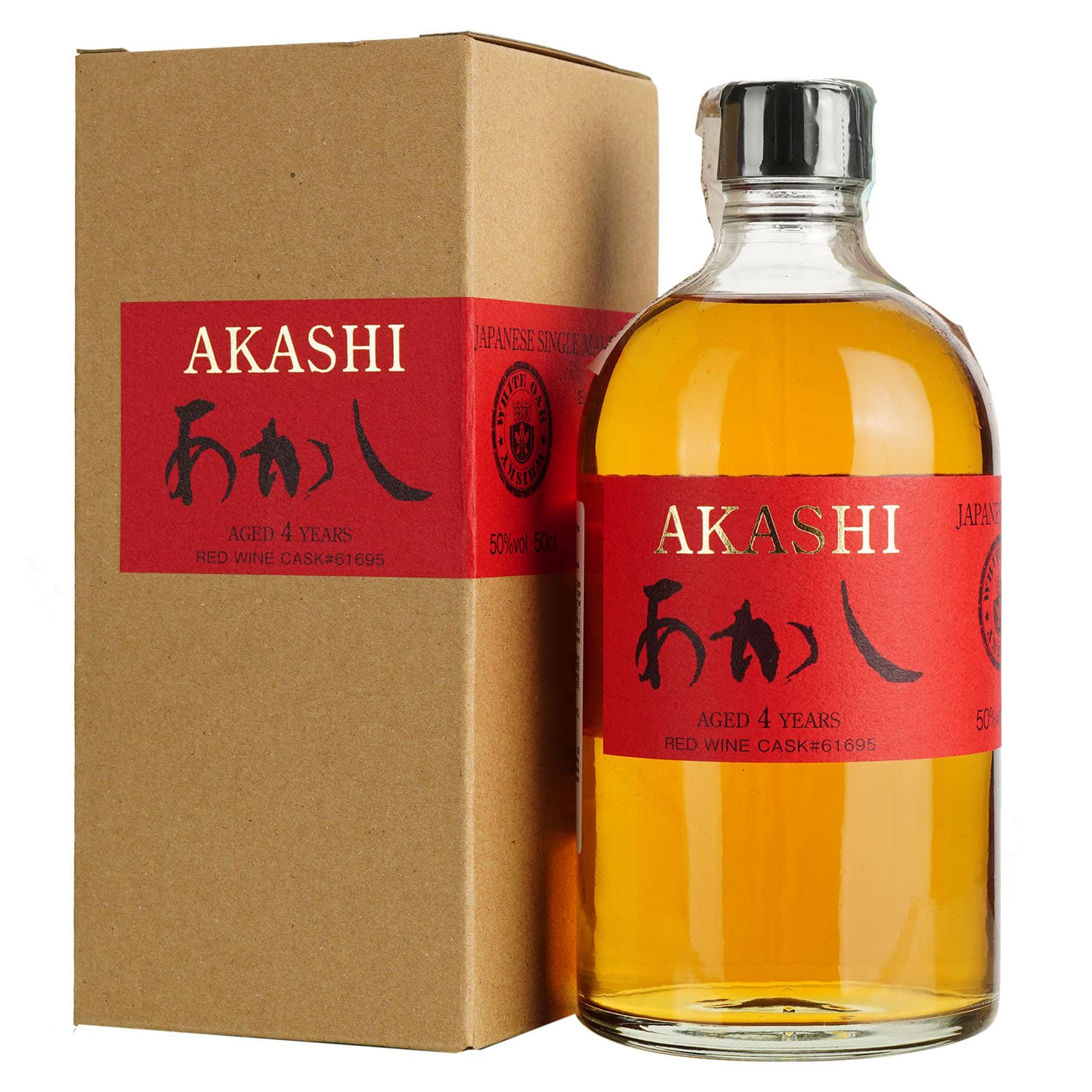 Віскі Akashi Single Malt Red Wine 4 Year Old 50% 0.5 л в подарунковій упаковці