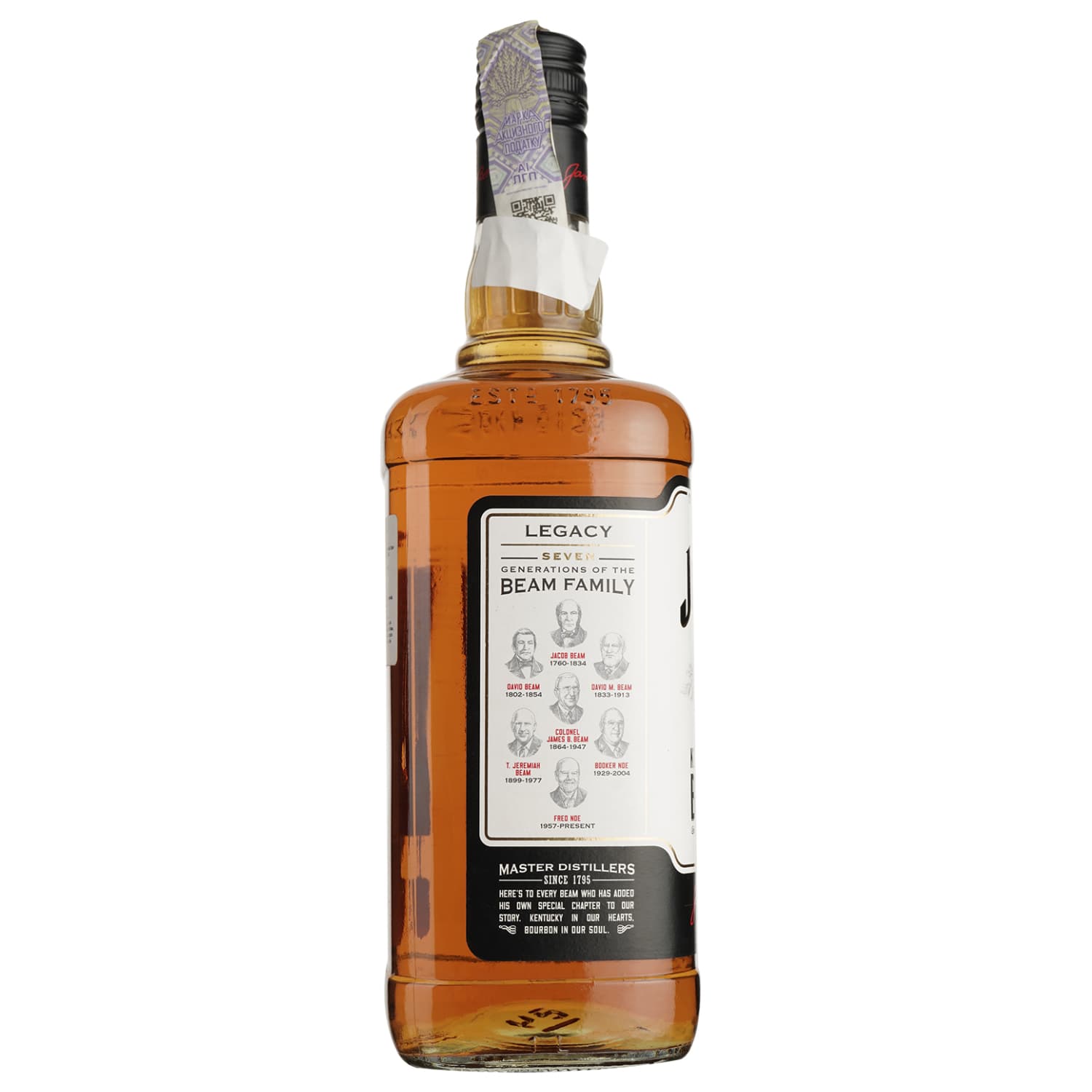Віскі Jim Beam White Straight Bourbon Whiskey 40% 1 л