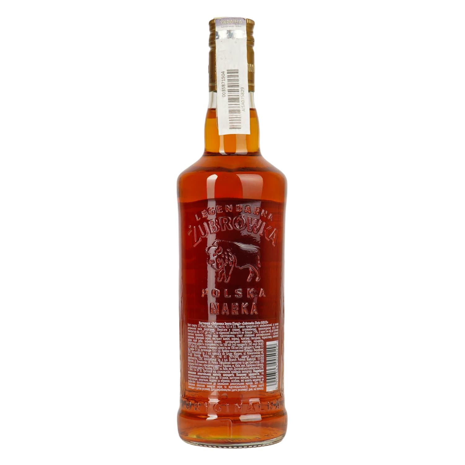 Алкогольний напій Zubrowka Gold 37.5% 0.5 л (596153)