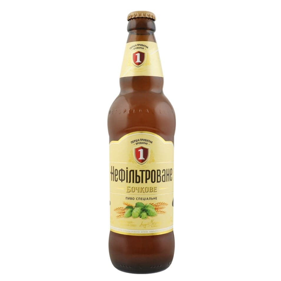 Пиво Перша приватна броварня Бочкове, світле, н/ф, 4,8%, 0,5 л (750307)